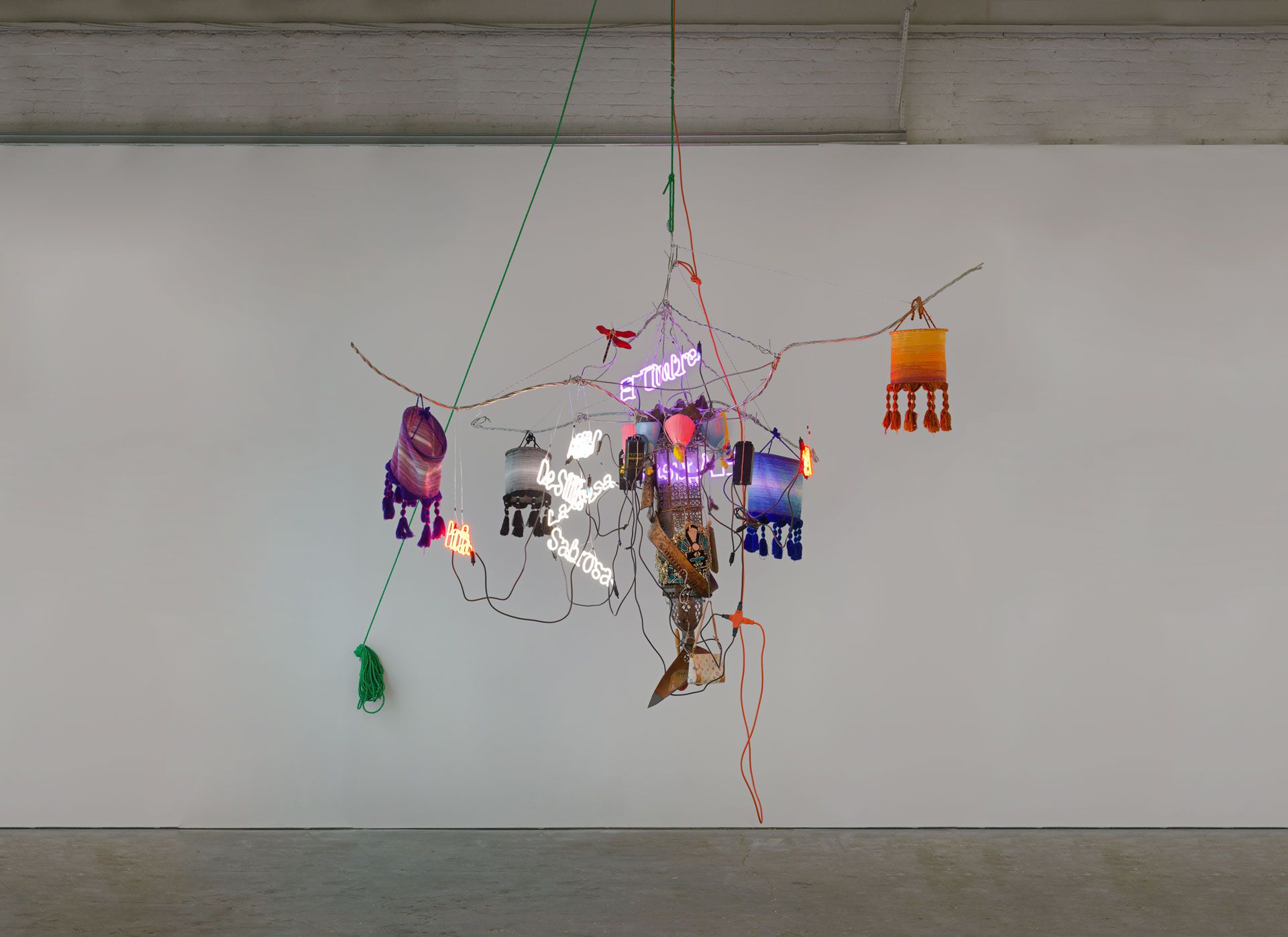 A sculpture by Jason Rhoades, titled Chandelier 37, dated 2006.