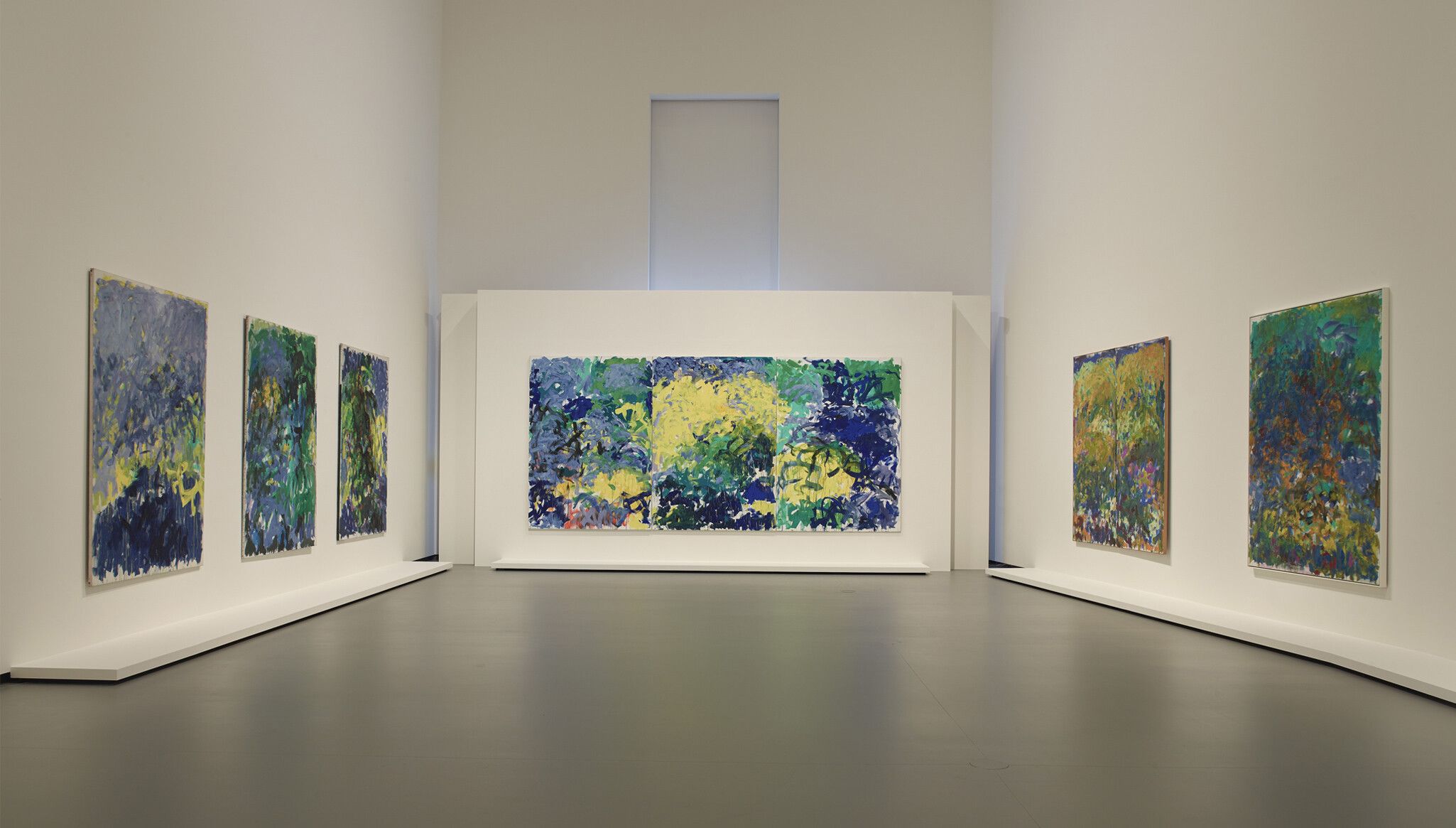 An installation view of the exhibition "Monet – Mitchell," at the Fondation Louis Vuitton in Paris, dated 2022.