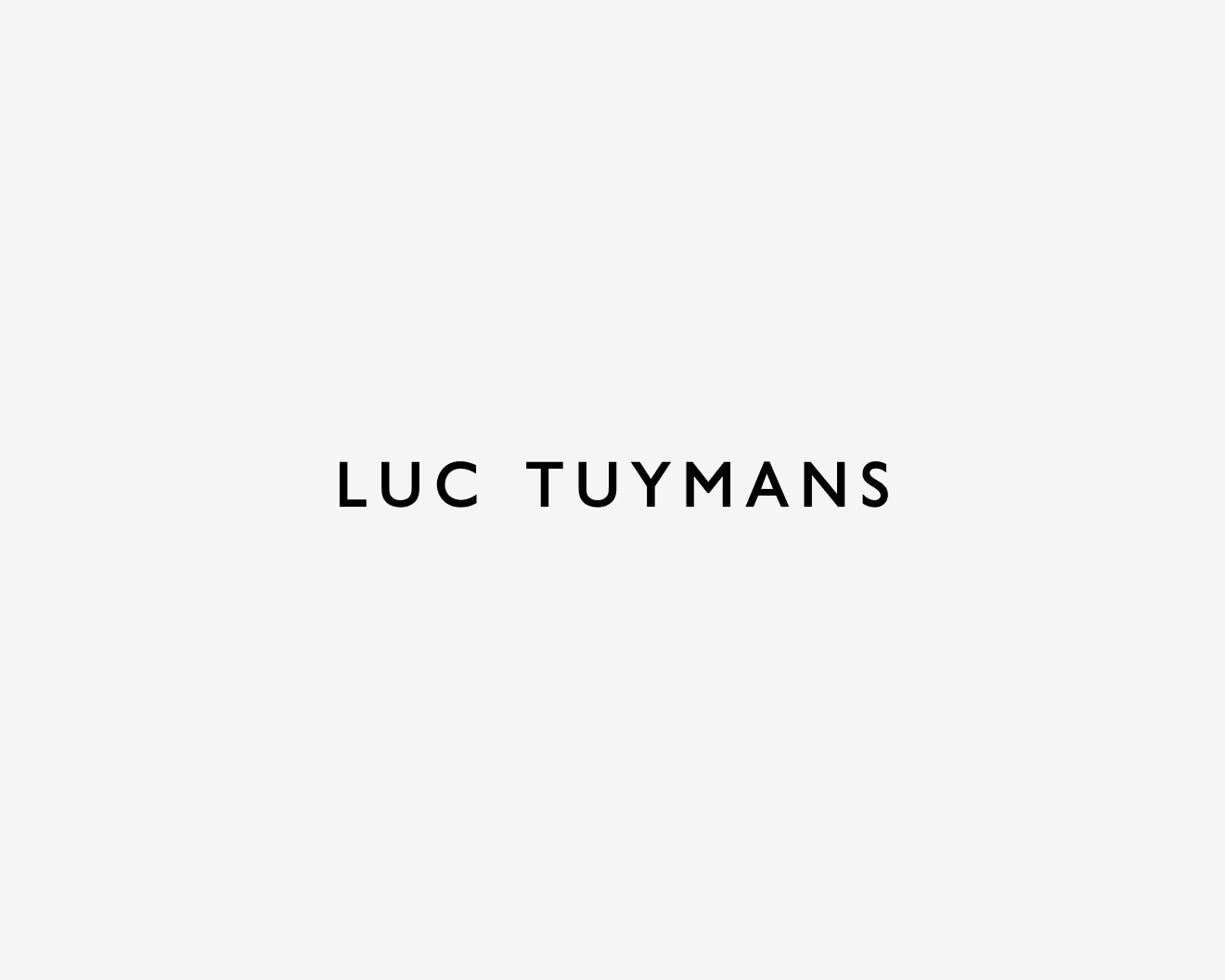 A graphic namecard for Luc Tuymans, dated 2020