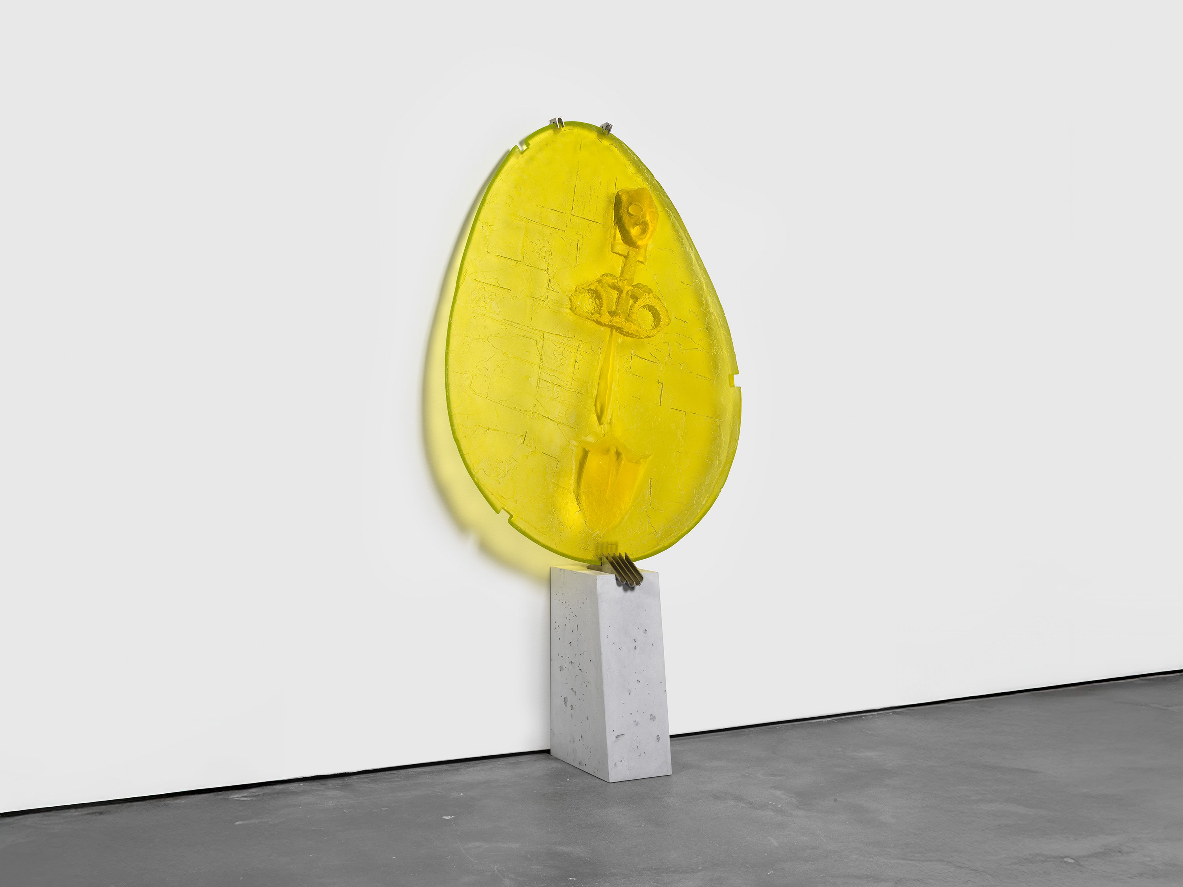 A sculpture by Andra Ursuta, titled Private Dancer (Uranium Yellow), dated 2025.