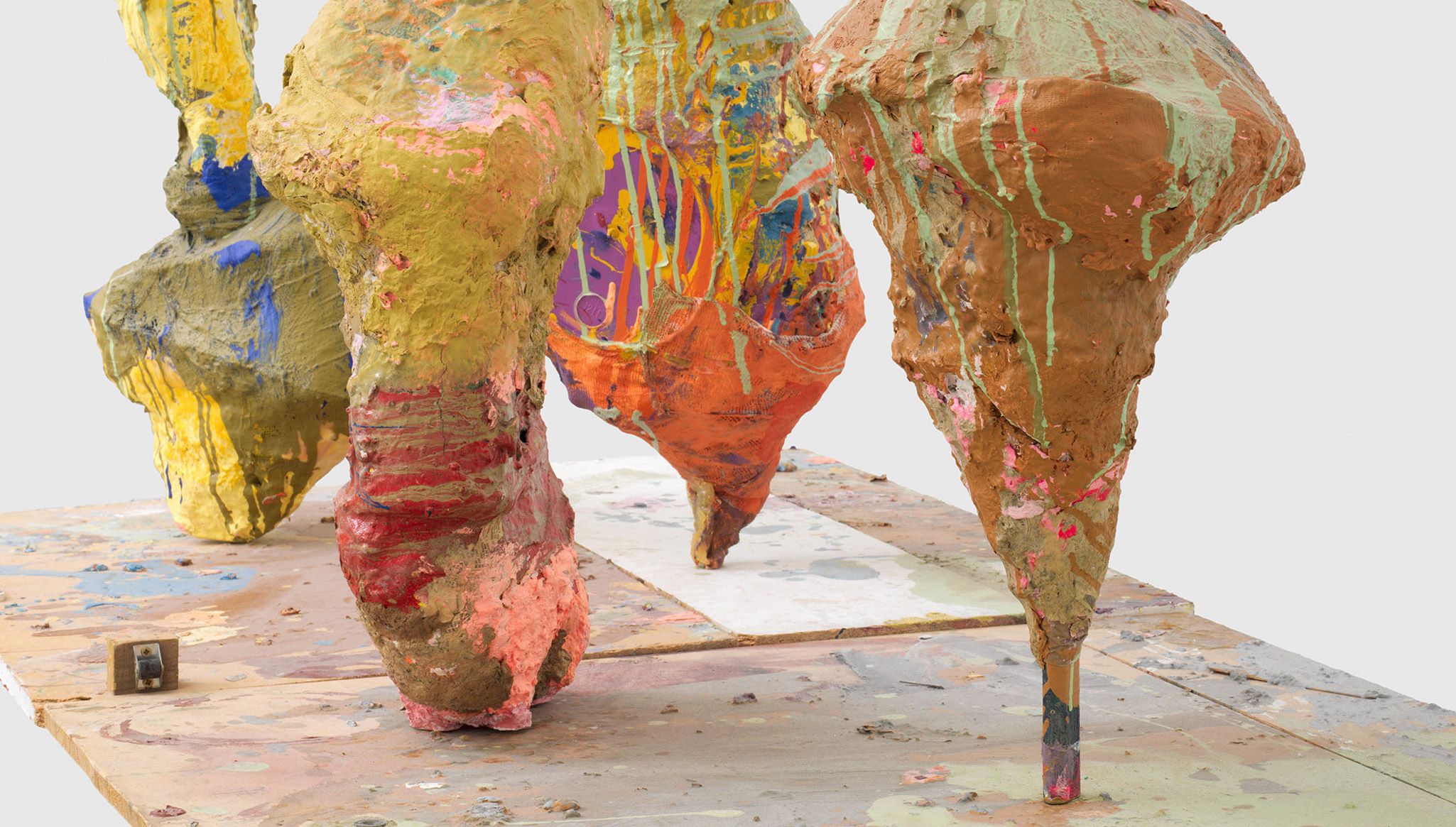 A detail of a work by Franz West, called Telefonat (Phone Call), dated 1997