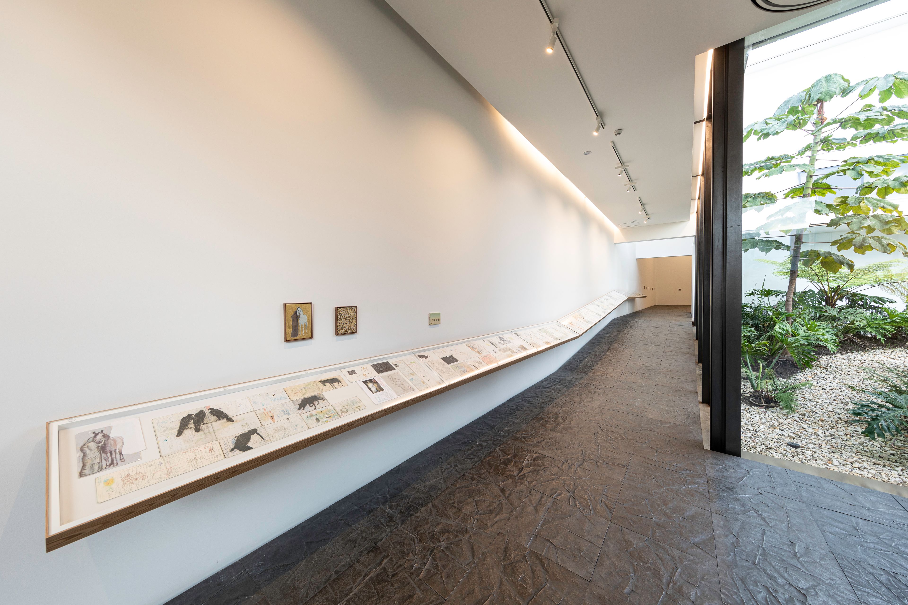 Installation view of the exhibition, Salam Tristesse: Irak, 2016–2020, at Fragmentos, Espacio de Arte y Memoria, Museo Nacional de Colombia in Bogotá, dated 2021.