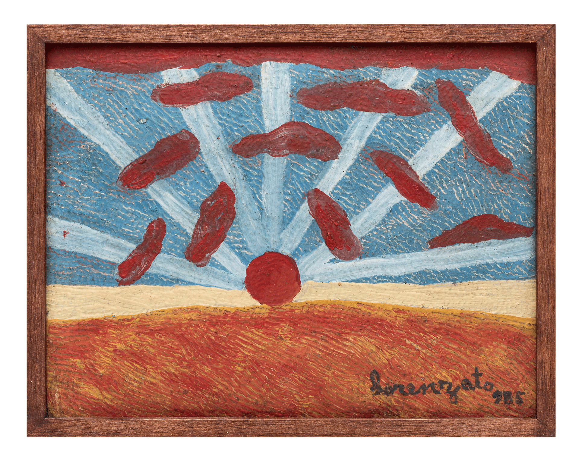 A painting by Amadeo Luciano Lorenzato, titled Sem título, translated as Untitled, dated 1985.