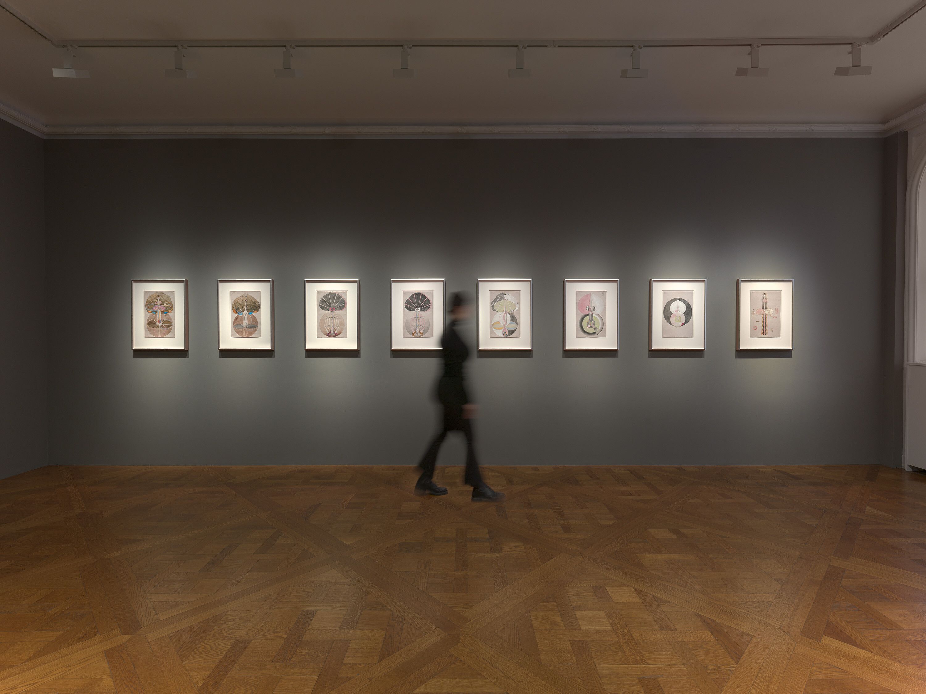 An installation view of the exhibition titled Hilma af Klint: Tree of Knowledge, dated 2021