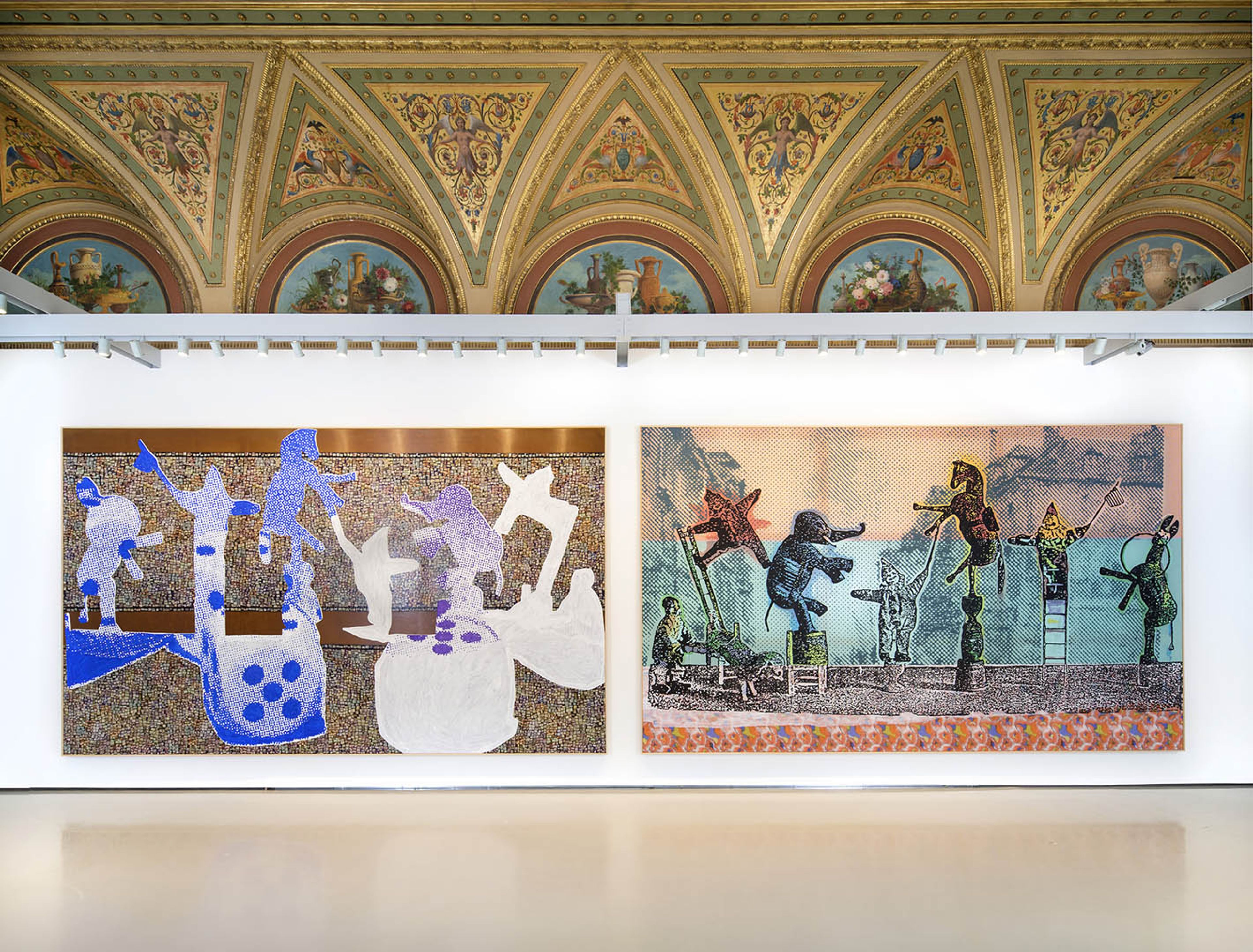 Installation view of the exhibition Sigmar Polke at Palazzo Grassi in Venice, dated 2016.