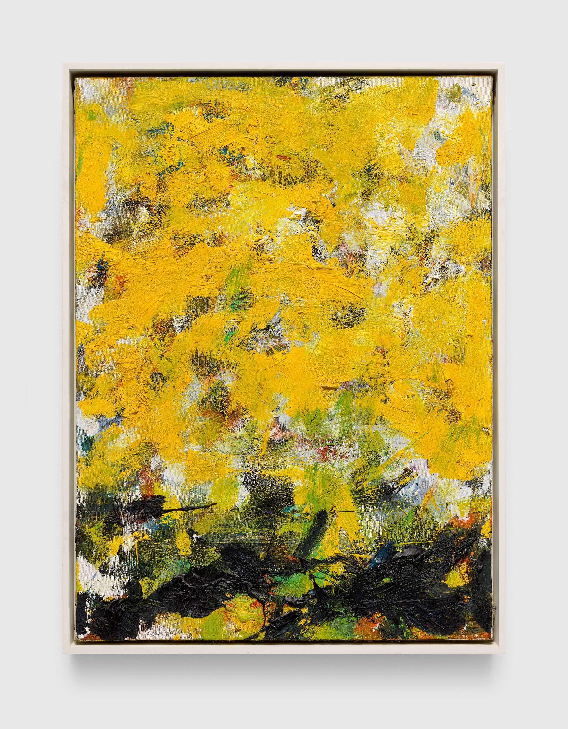 A painting by Joan Mitchell, titled Yellow River, dated 1981.