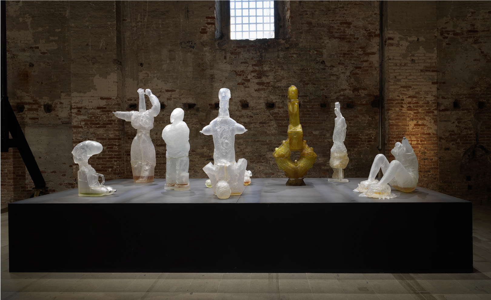 an installation view of works by Andra Ursuta at the Venice Biennale in 2019.