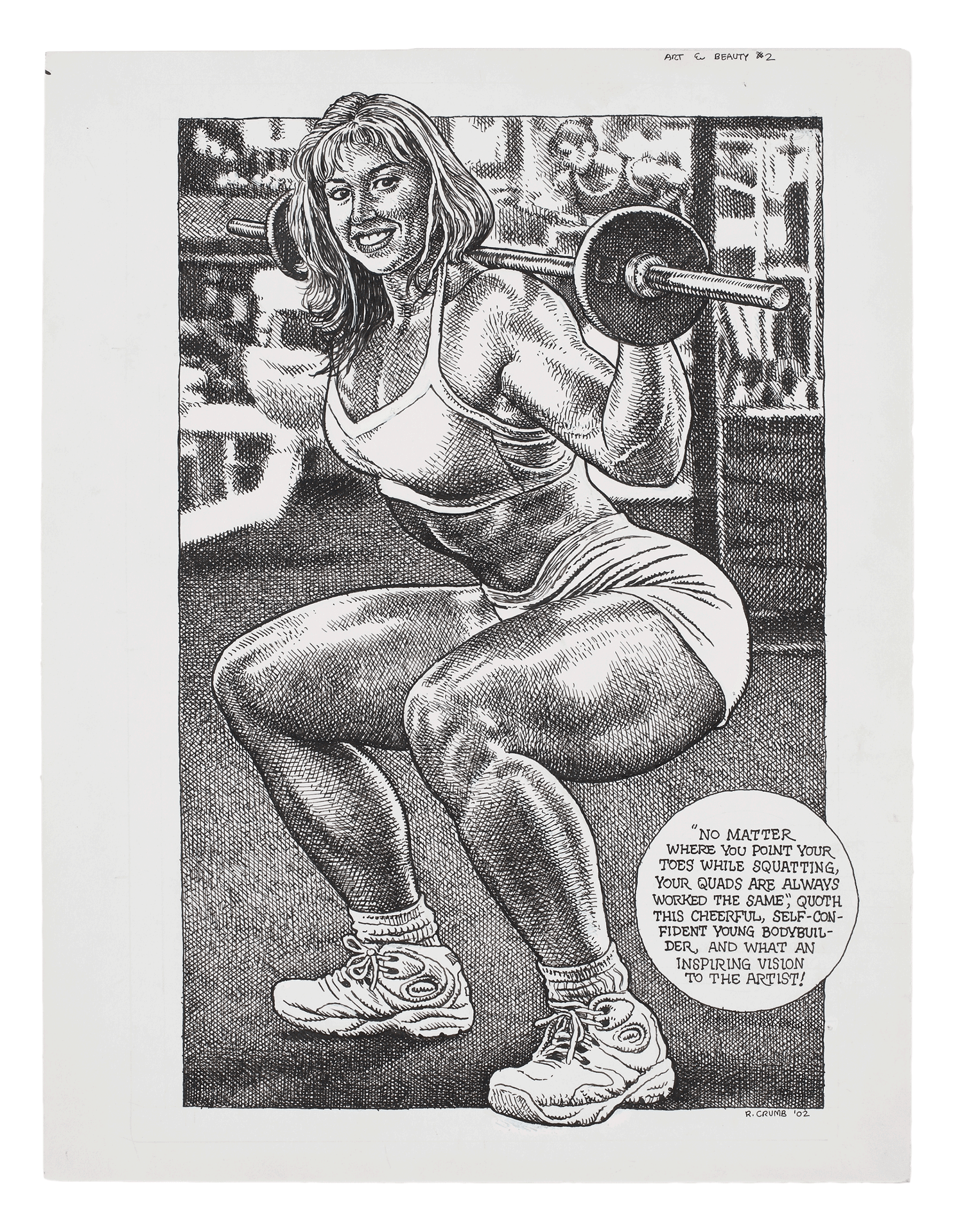 A drawing by R. Crumb, untitled, dated 2002.