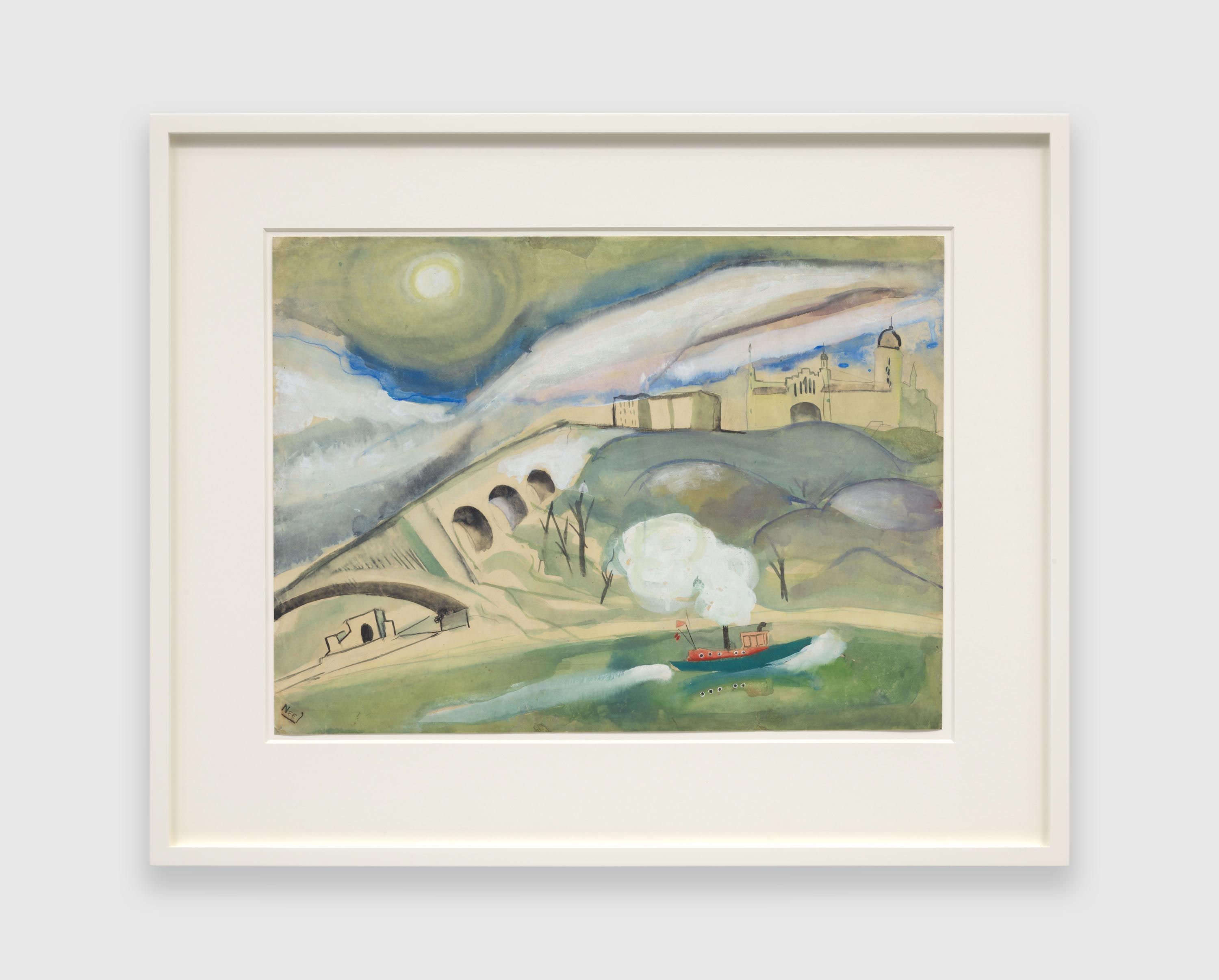 A painting by Alice Neel, titled Harlem River, dated 1927.