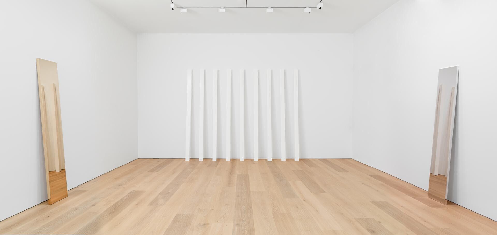 Installation view of the exhibition John McCracken: Works from 1963 to 2011, at David Zwirner in New York, dated 2013.