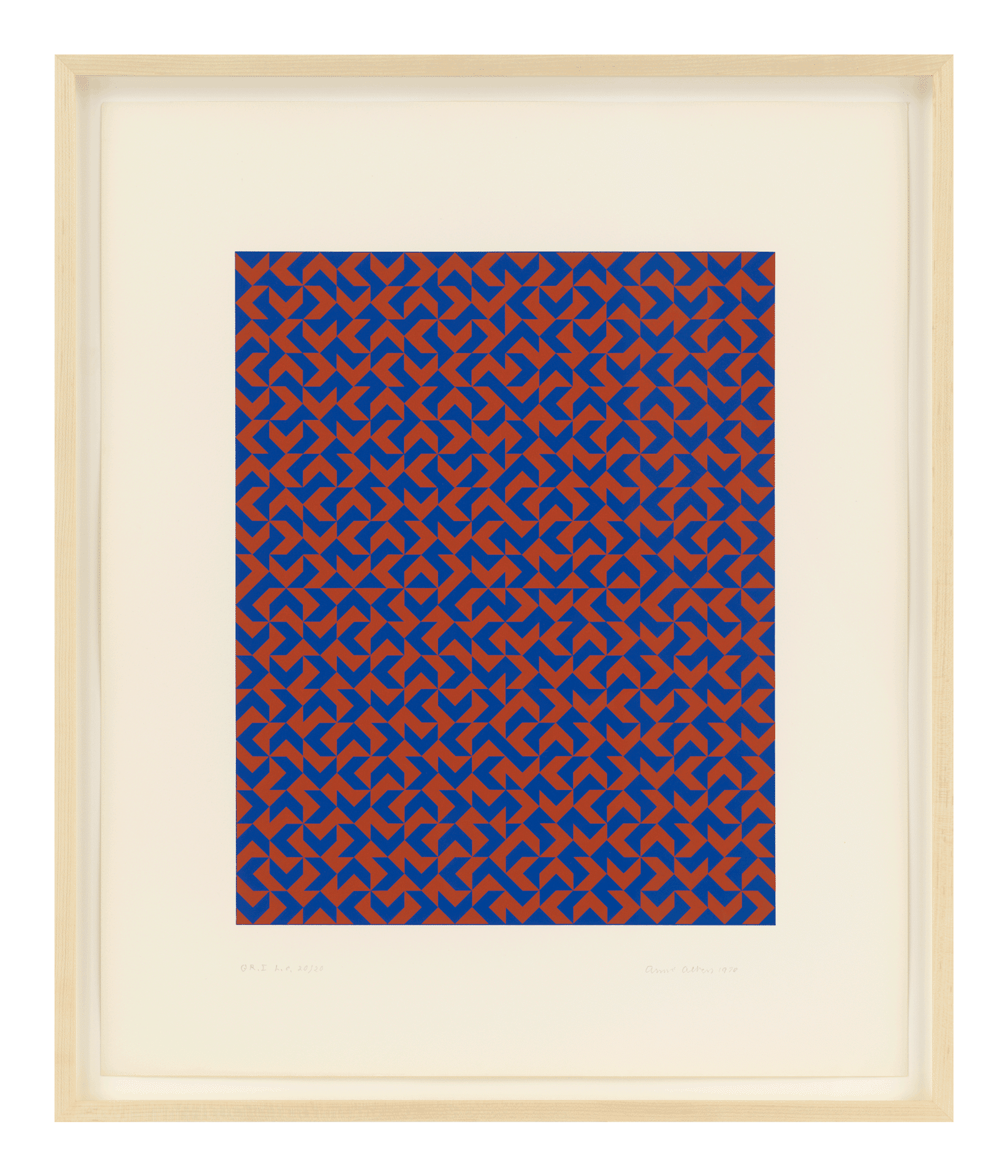 A work on paper by Anni Albers, titled GR I, dated 1970