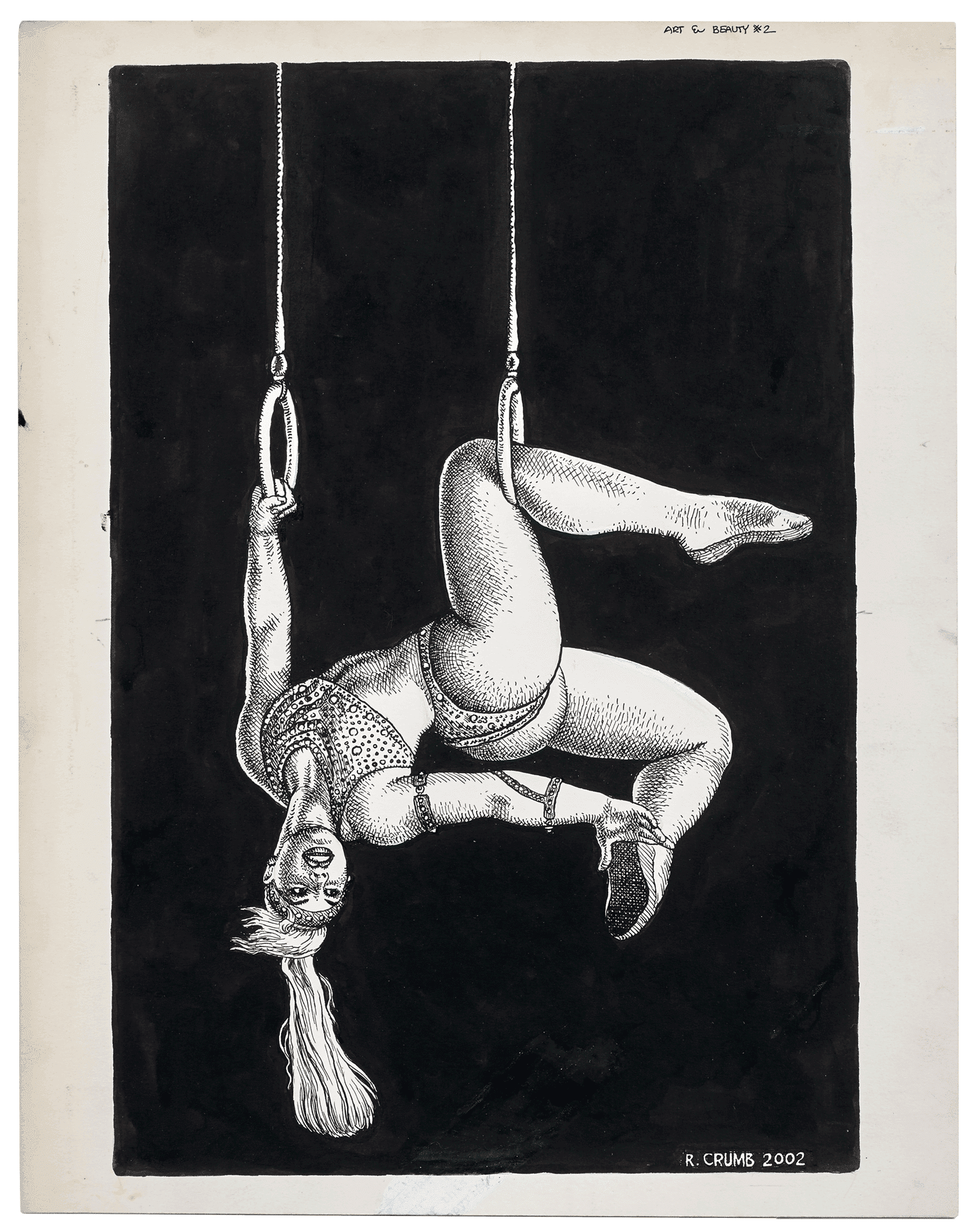 An untitled drawing by R. Crumb, dated 2002.
