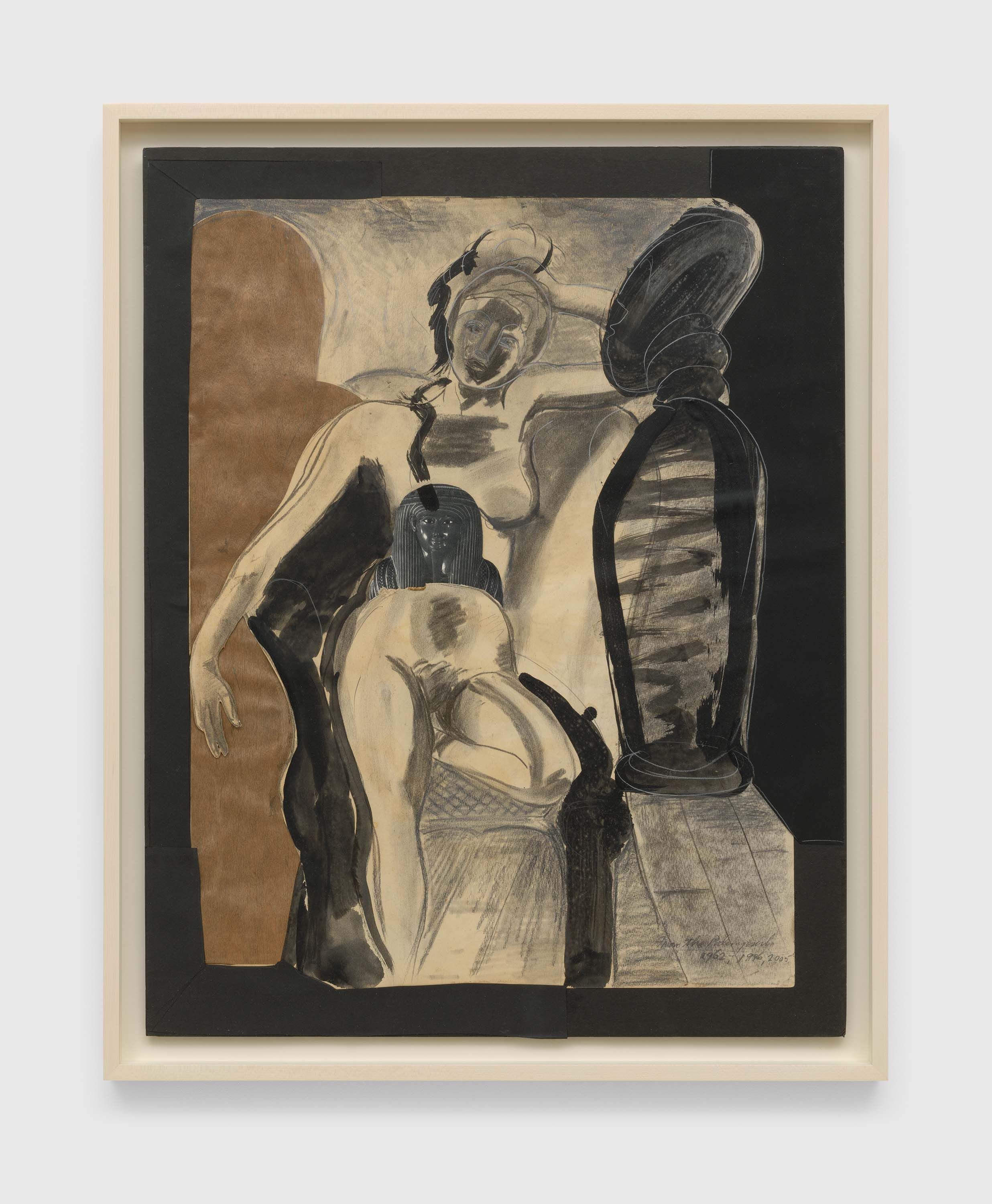 A work on paper by George Nelson Preston, titled Palimpsests: The Artist's Model Dreamed of Ancient Africa, dated 1963.