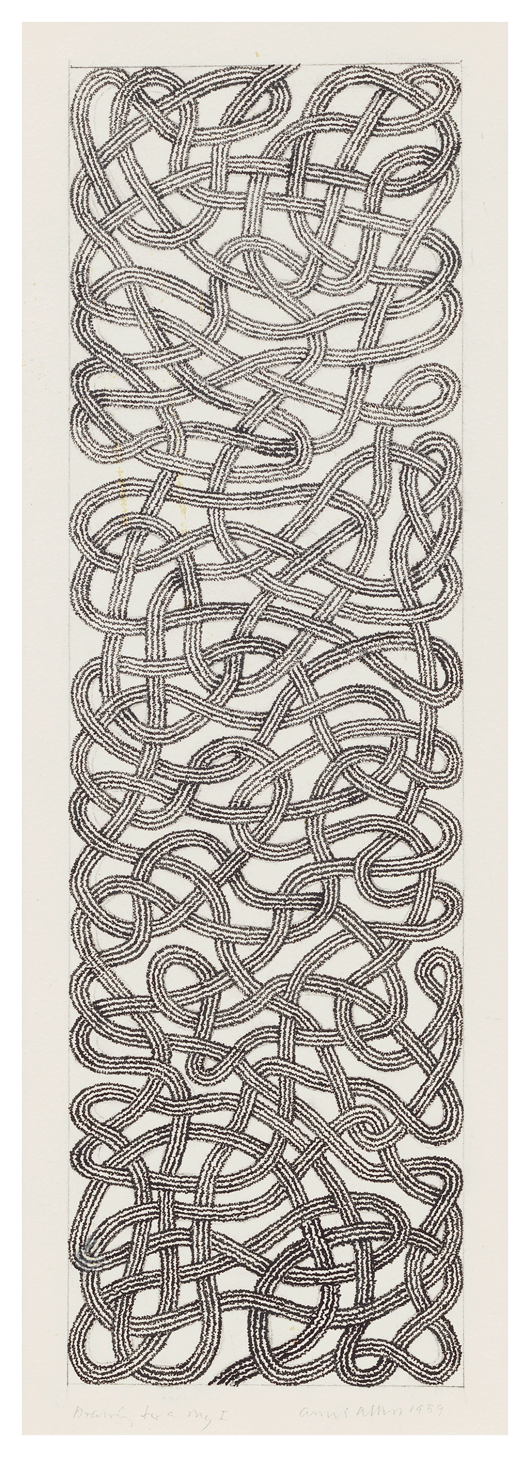A drawing by Anni Albers, titled Drawing for a Rug I, dated 1959.