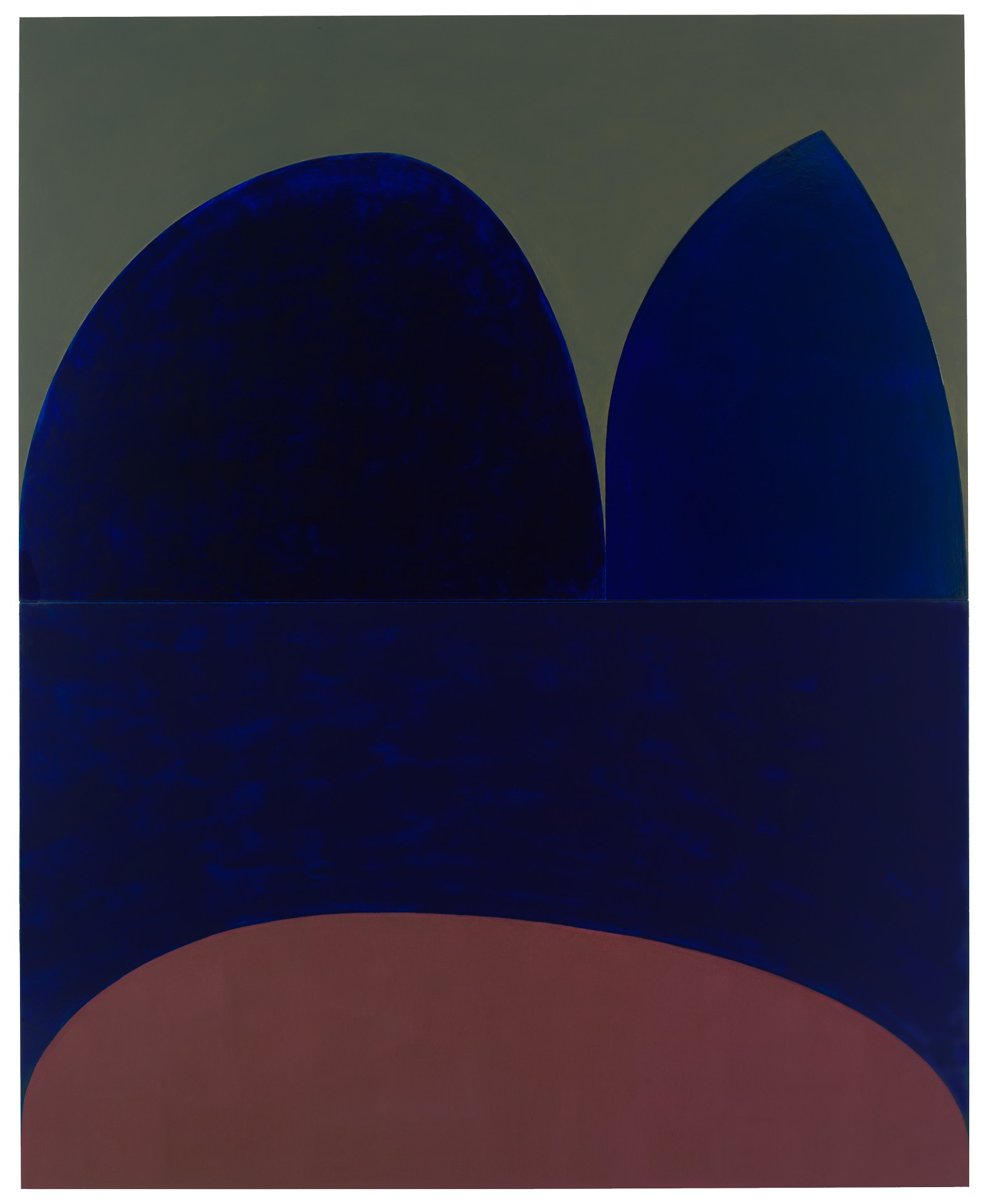 A painting by Suzan Frecon, titled cathedral series, variation 6, dated 2010.
