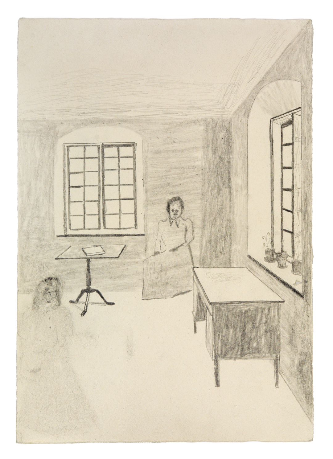 A drawing by Jockum Nordstrom, titled Rooms room, dated 2019.