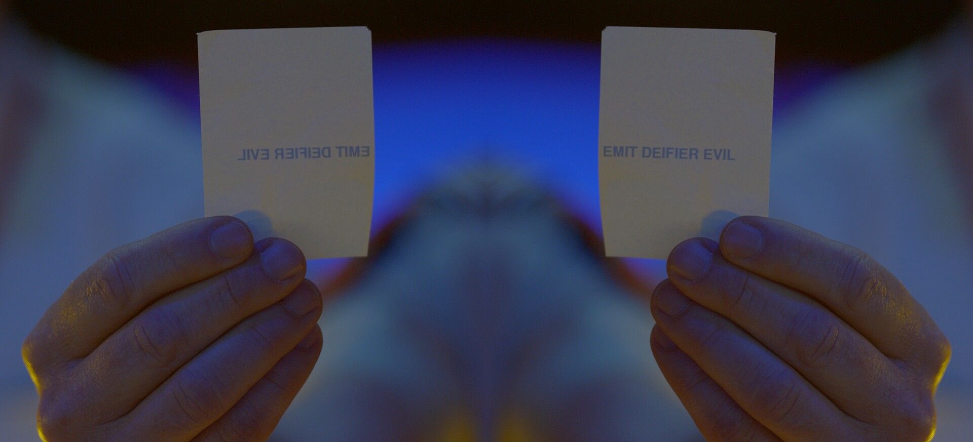 A still from a video by Stan Douglas, titled Doppelgänger, dated 2019.
