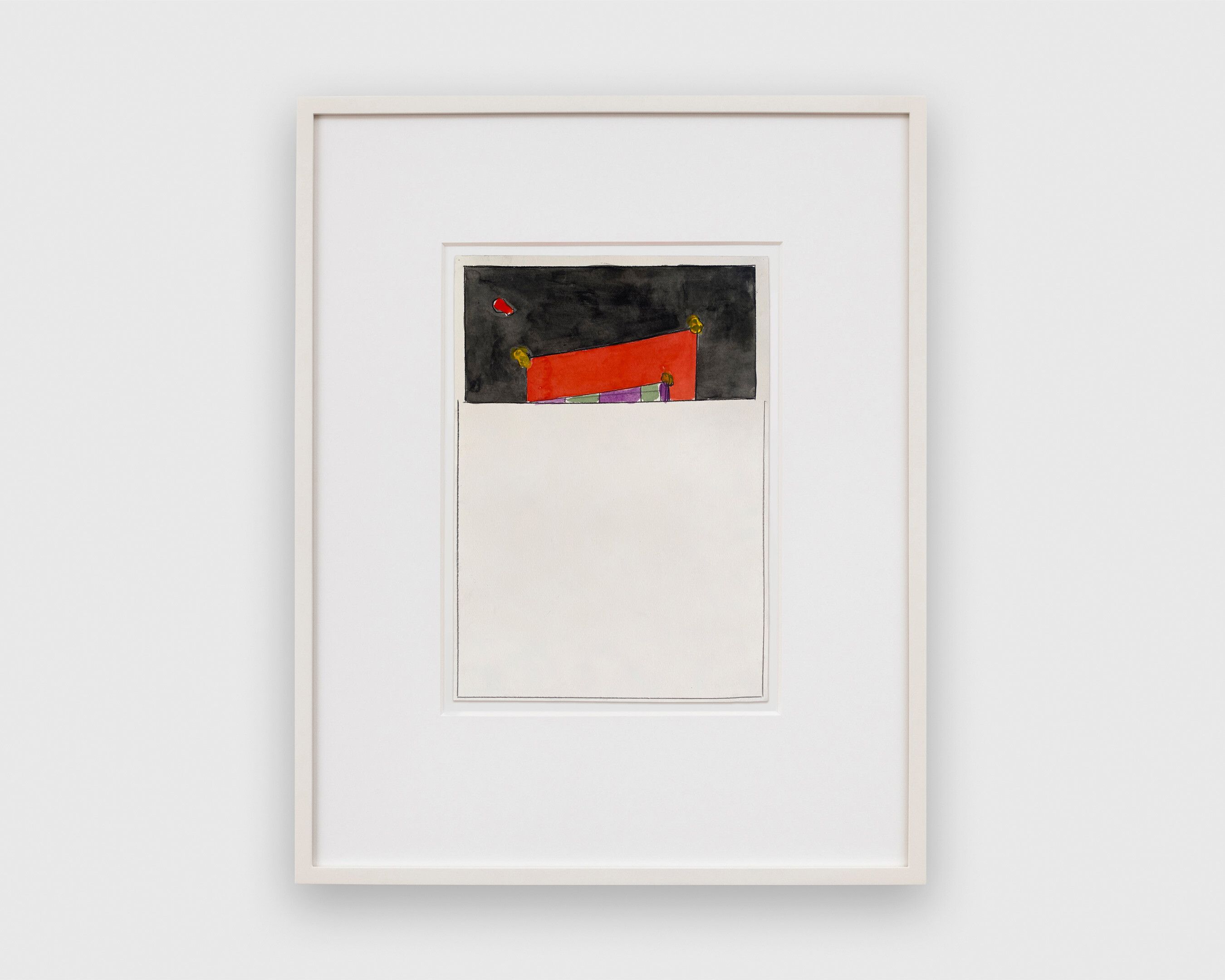 A watercolor and graphite work on paper by Matt Connors, titled Mural Object, dated 2020.