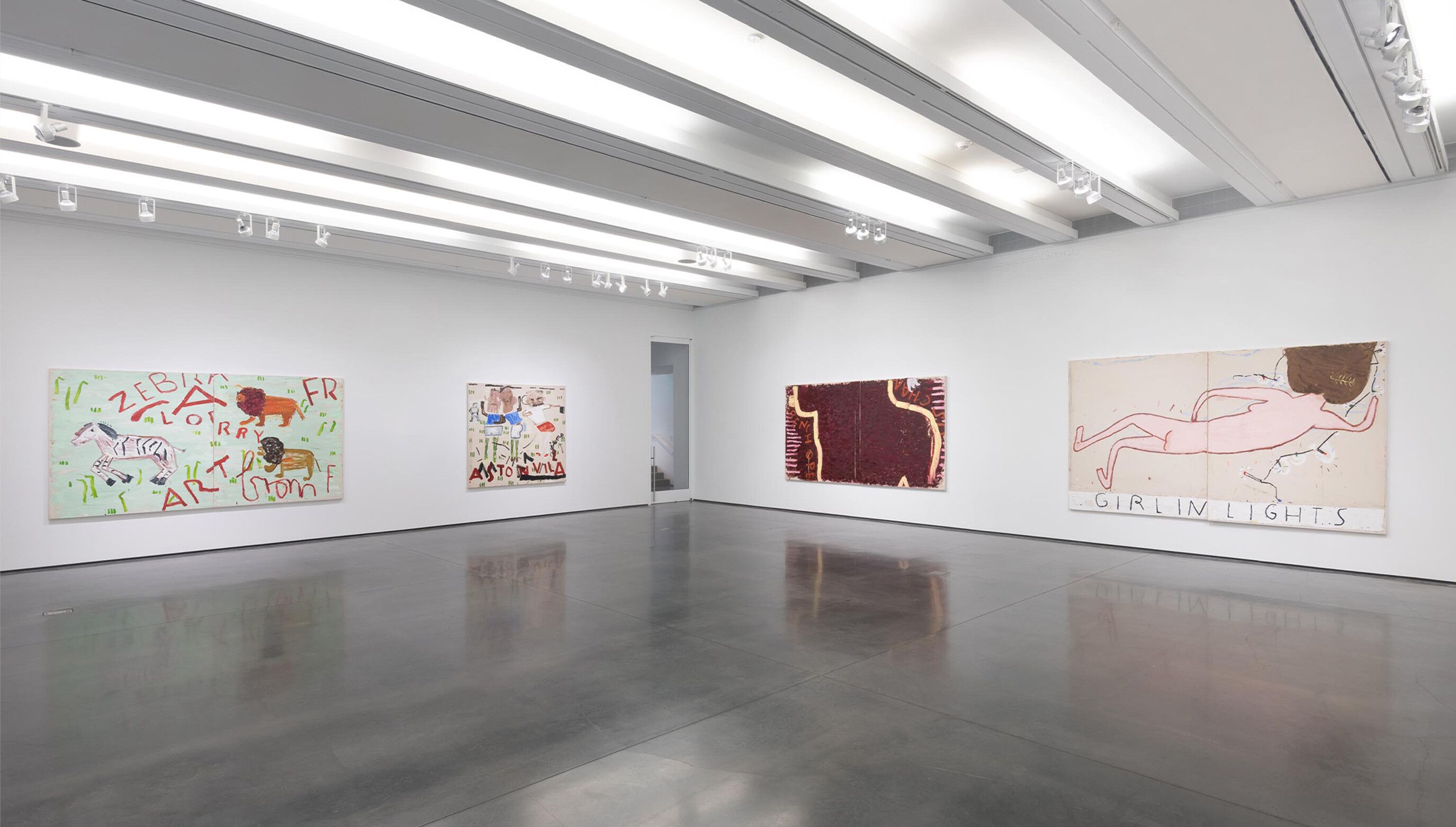 An Installation view, Rose Wylie: where i am and was, Aspen Art Museum in Colorado, dated 2020