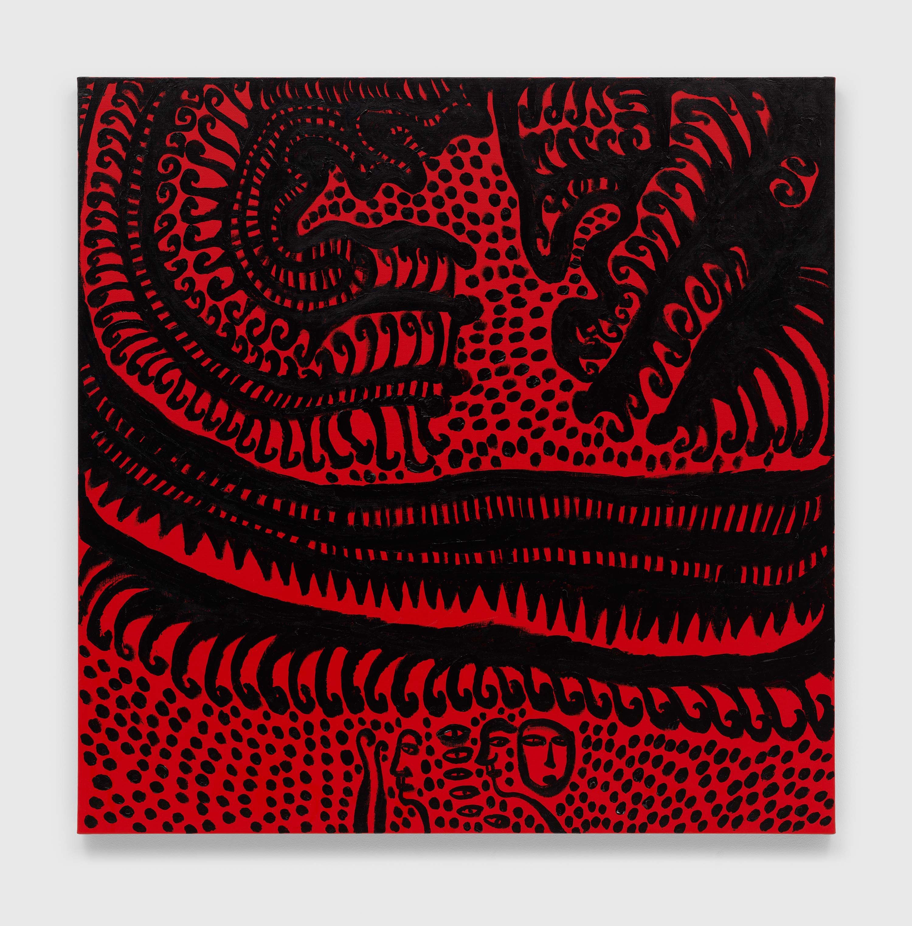 A painting by Yayoi Kusama, titled I WHO DISCOVERED A DREAM OF LOVE, dated 2020.