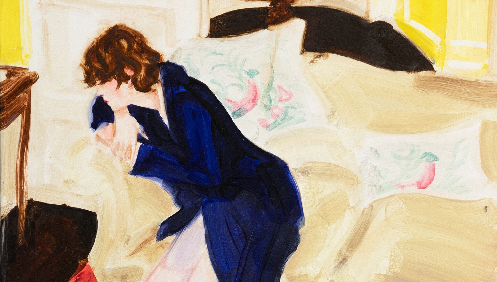Detail of a painting by Elizabeth Peyton, titled "Torosay (Tony)," dated 2000