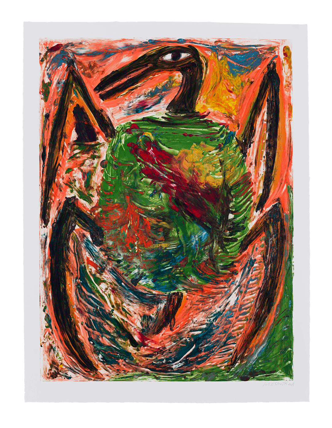 A print by Josh Smith, titled Turtle, dated 2019
