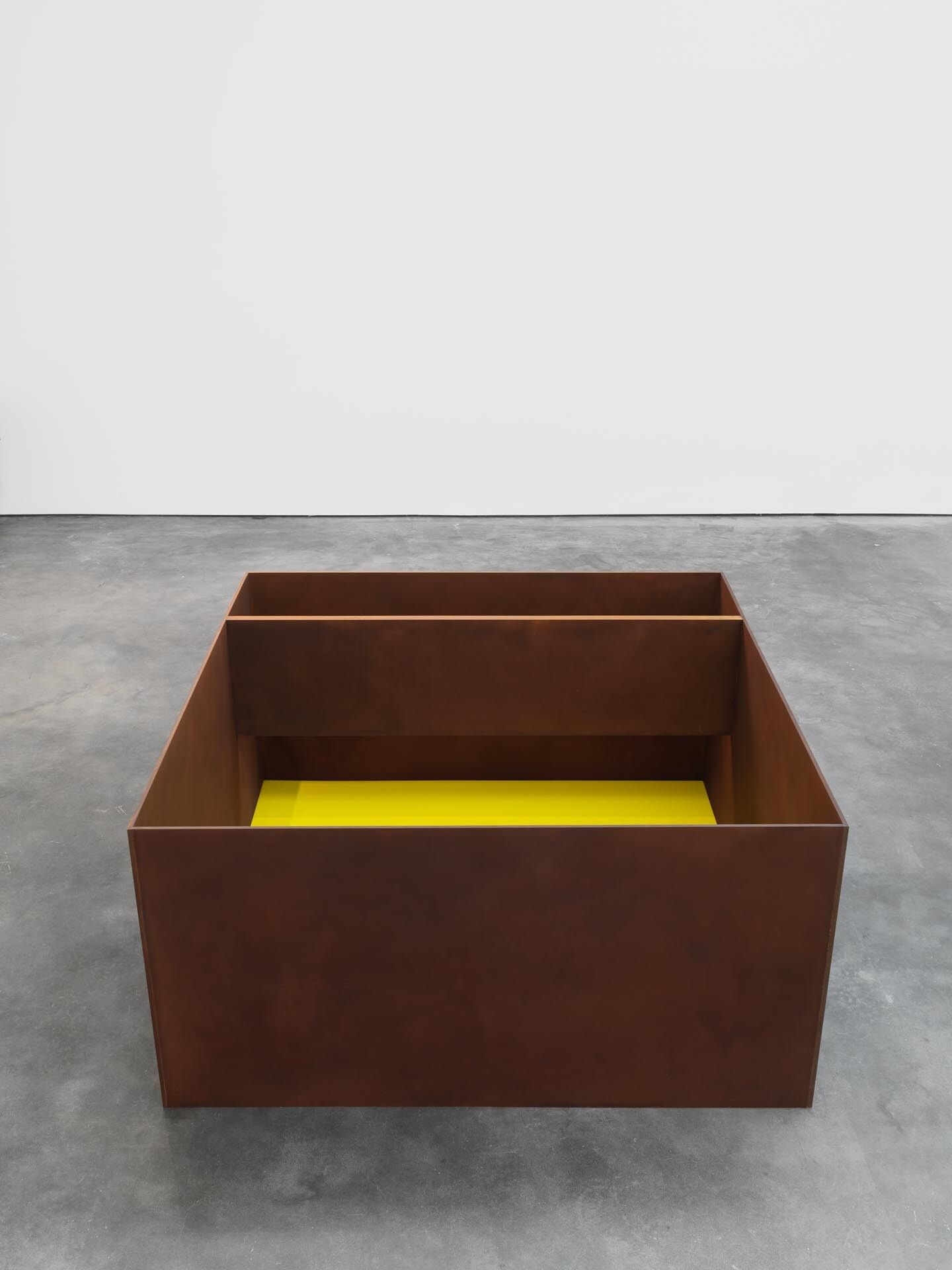 An untitled sculpture by Donald Judd, dated 1989.
