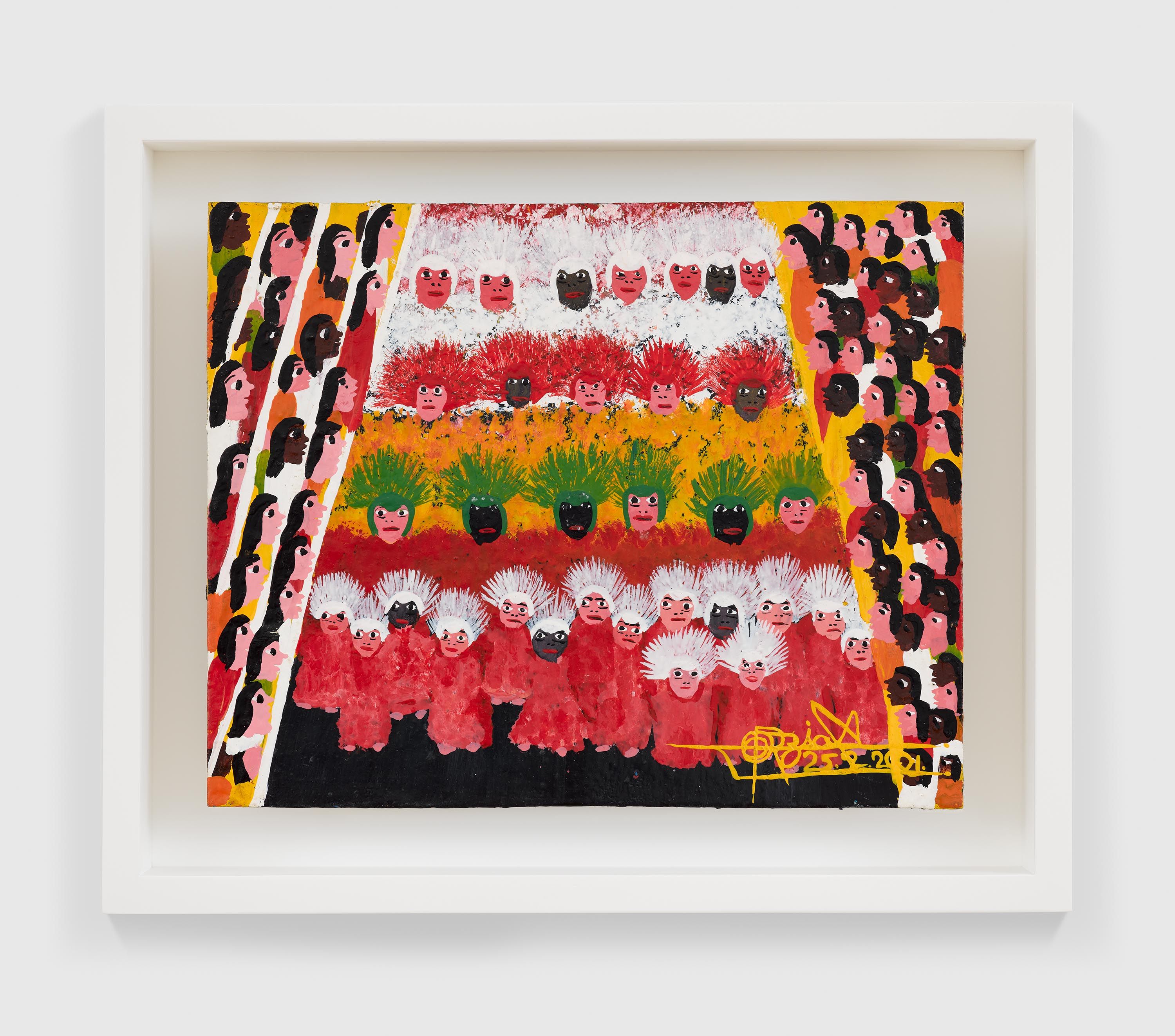 A painting by Odoteres Ricardo de Ozias, titled Desfilando, dated 2001.