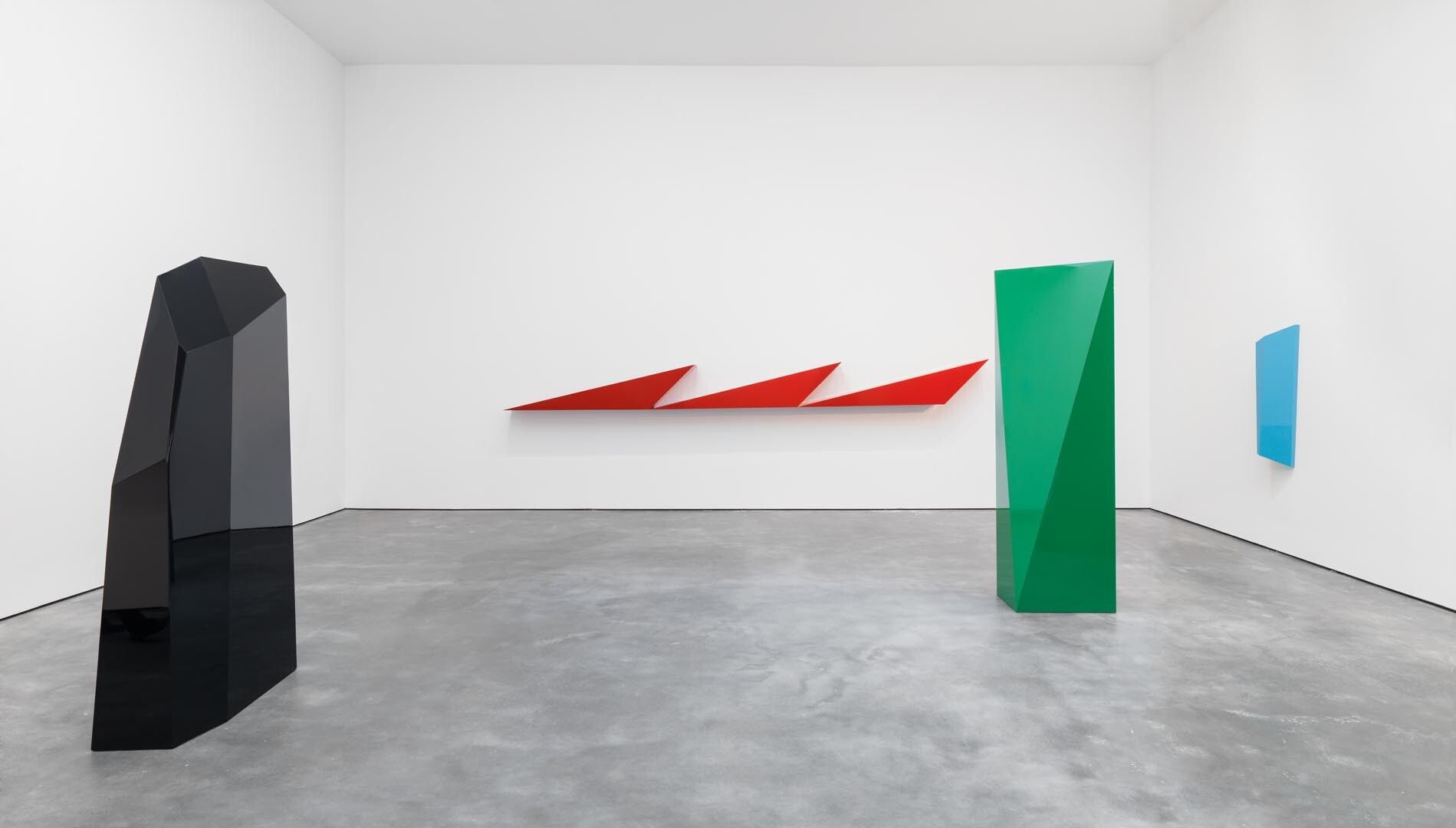 Installation view of the exhibition John McCracken: Works from 1963 to 2011, at David Zwirner in New York, dated 2013.