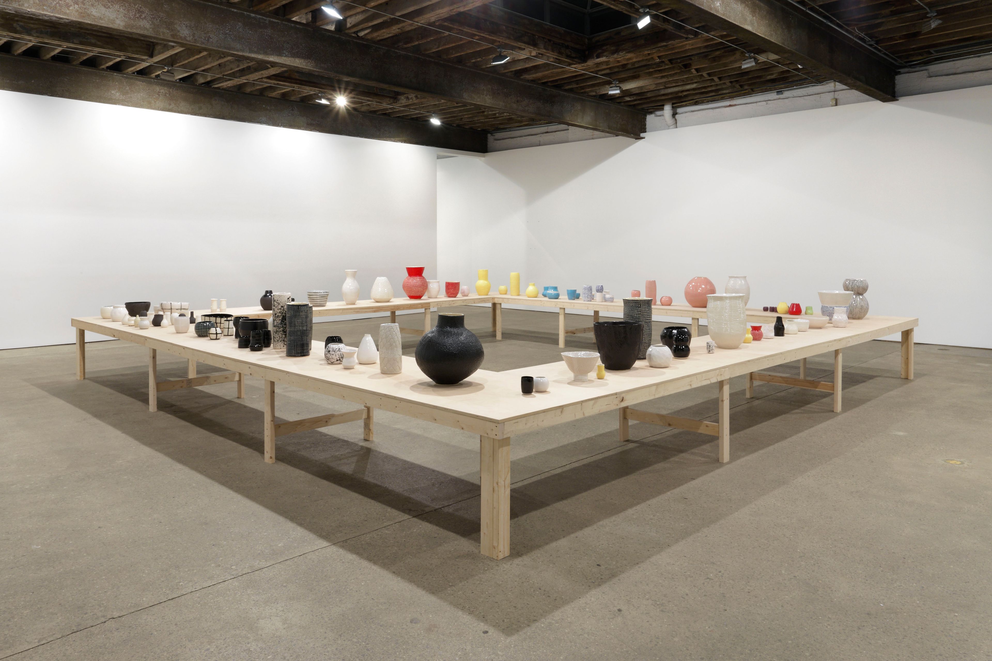 Installation view, Shio Kusaka, at Anton Kern Gallery in New York, dated 2013.