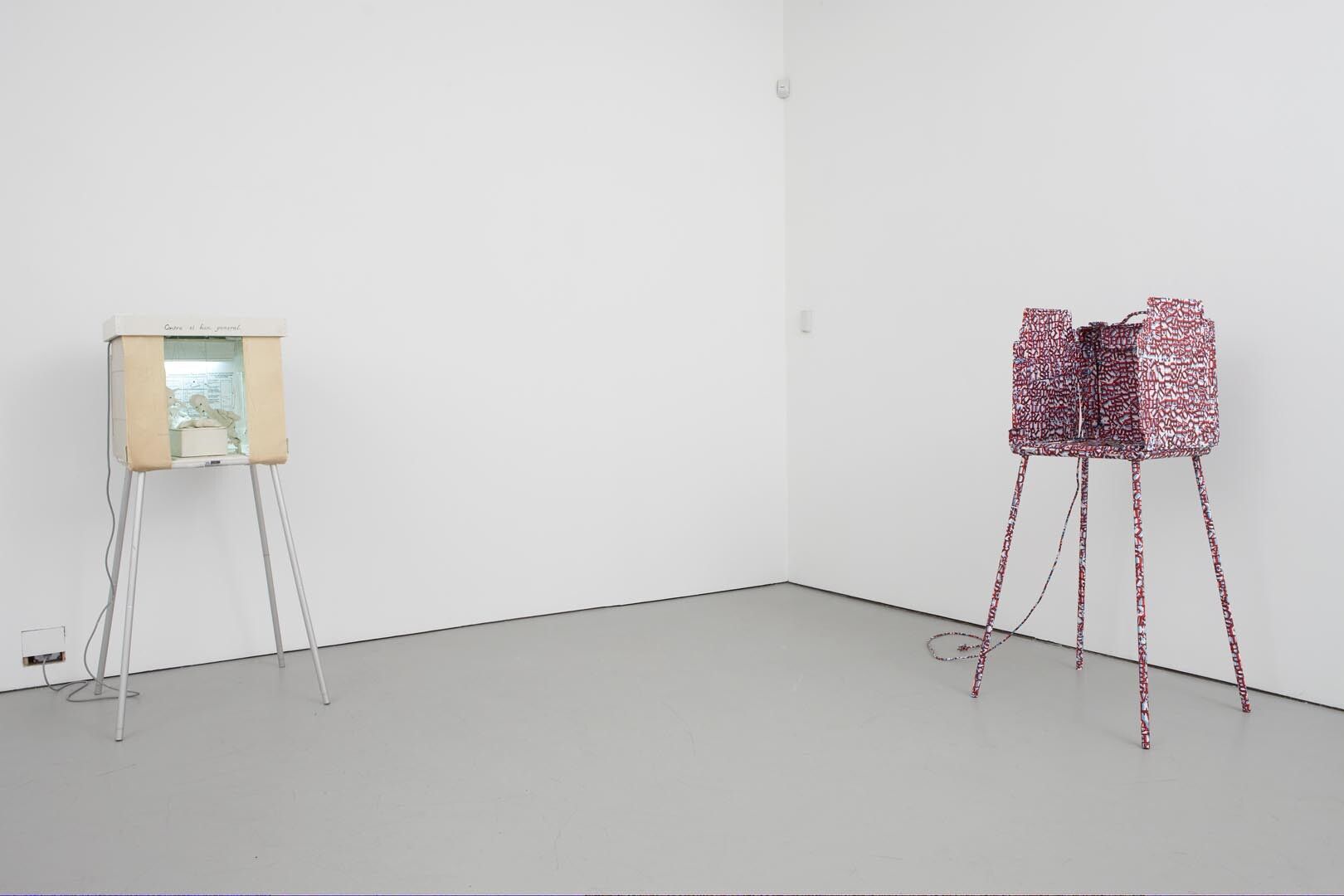 Installation view of the exhibition The Voting Booth Project, at David Zwirner in New York, dated 2008.