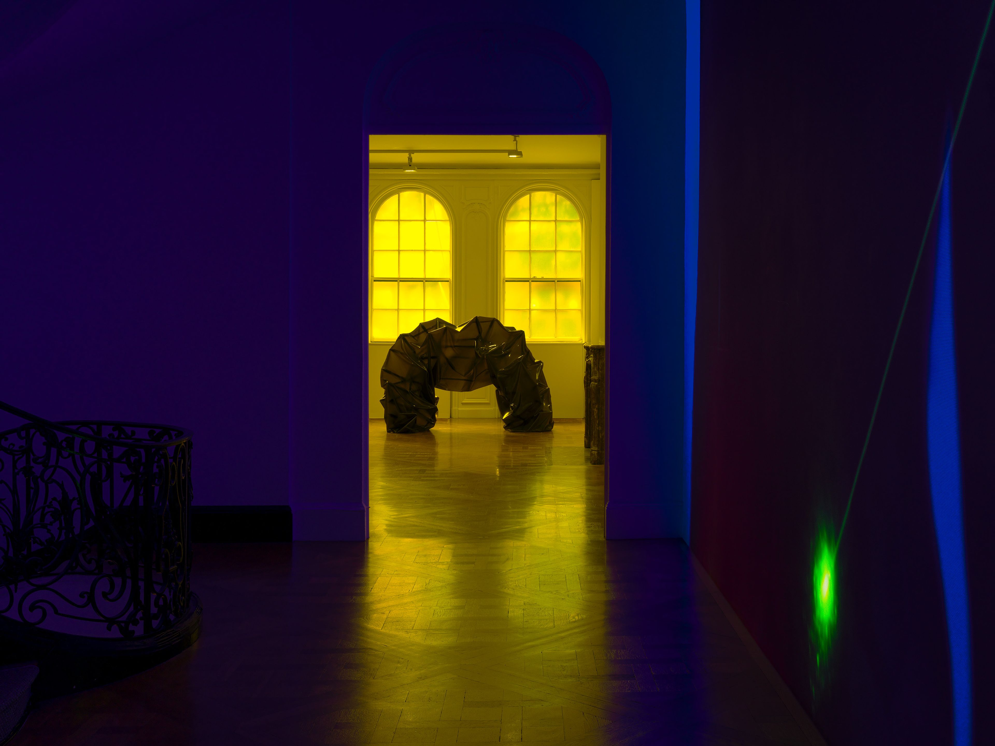 An installation view of the exhibition, P. Staff: Possessive, at David Zwirner in New York, dated 2025.