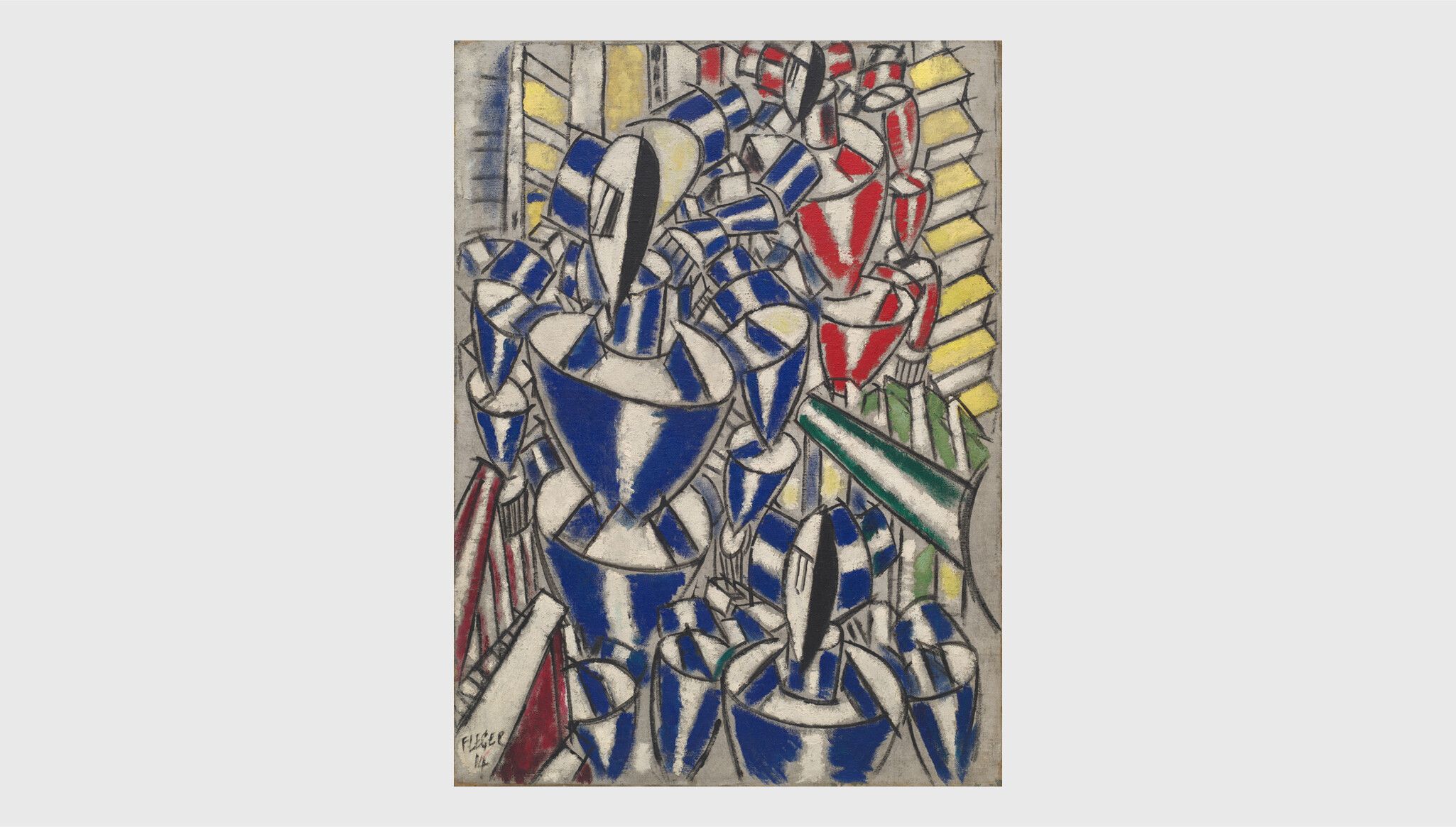A painting by Fernand Léger titled Exit the Ballets Russes, dated 1914 