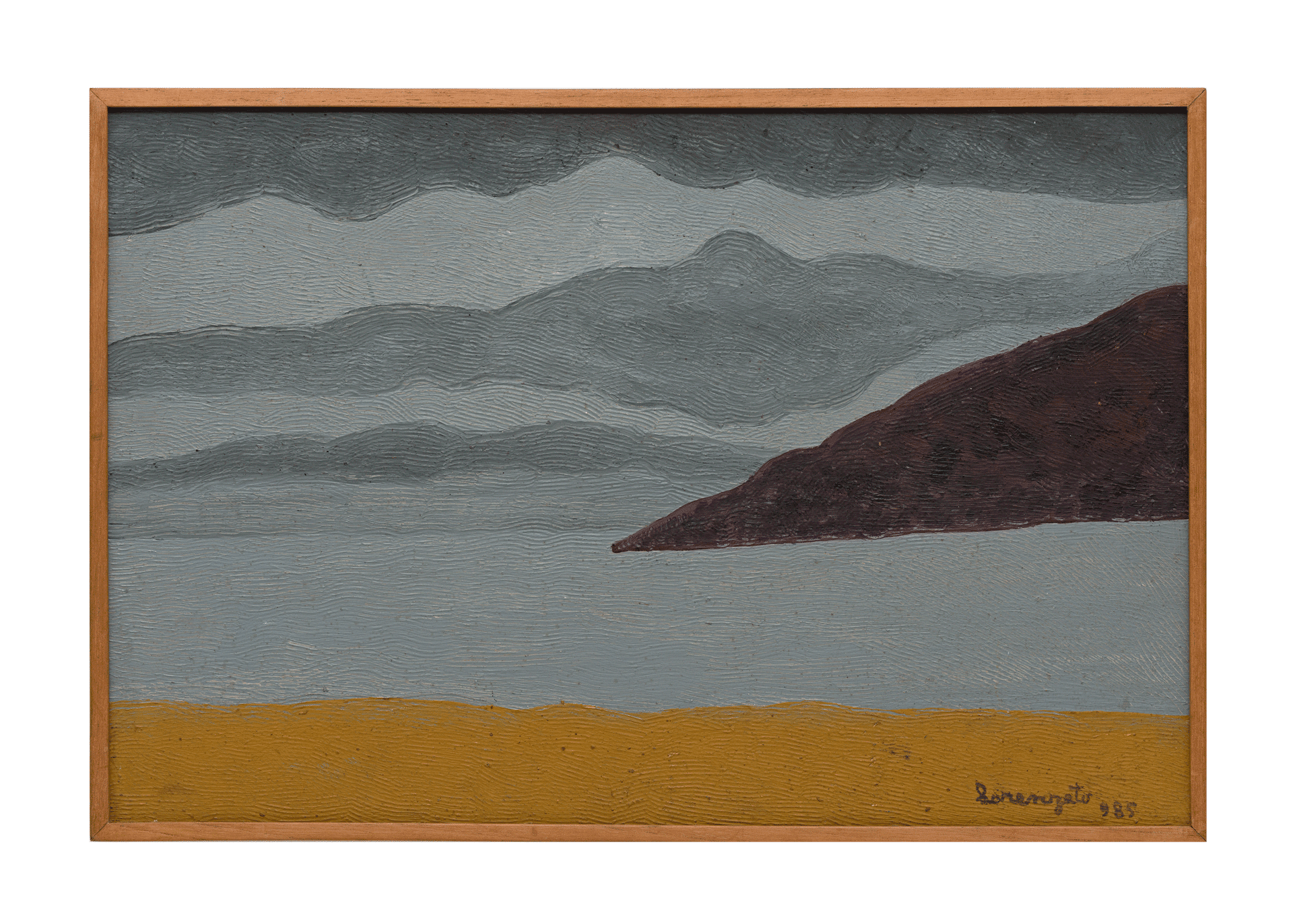 A painting by Amadeo Luciano Lorenzato, titled Sem título, translated as Untitled, dated 1985.