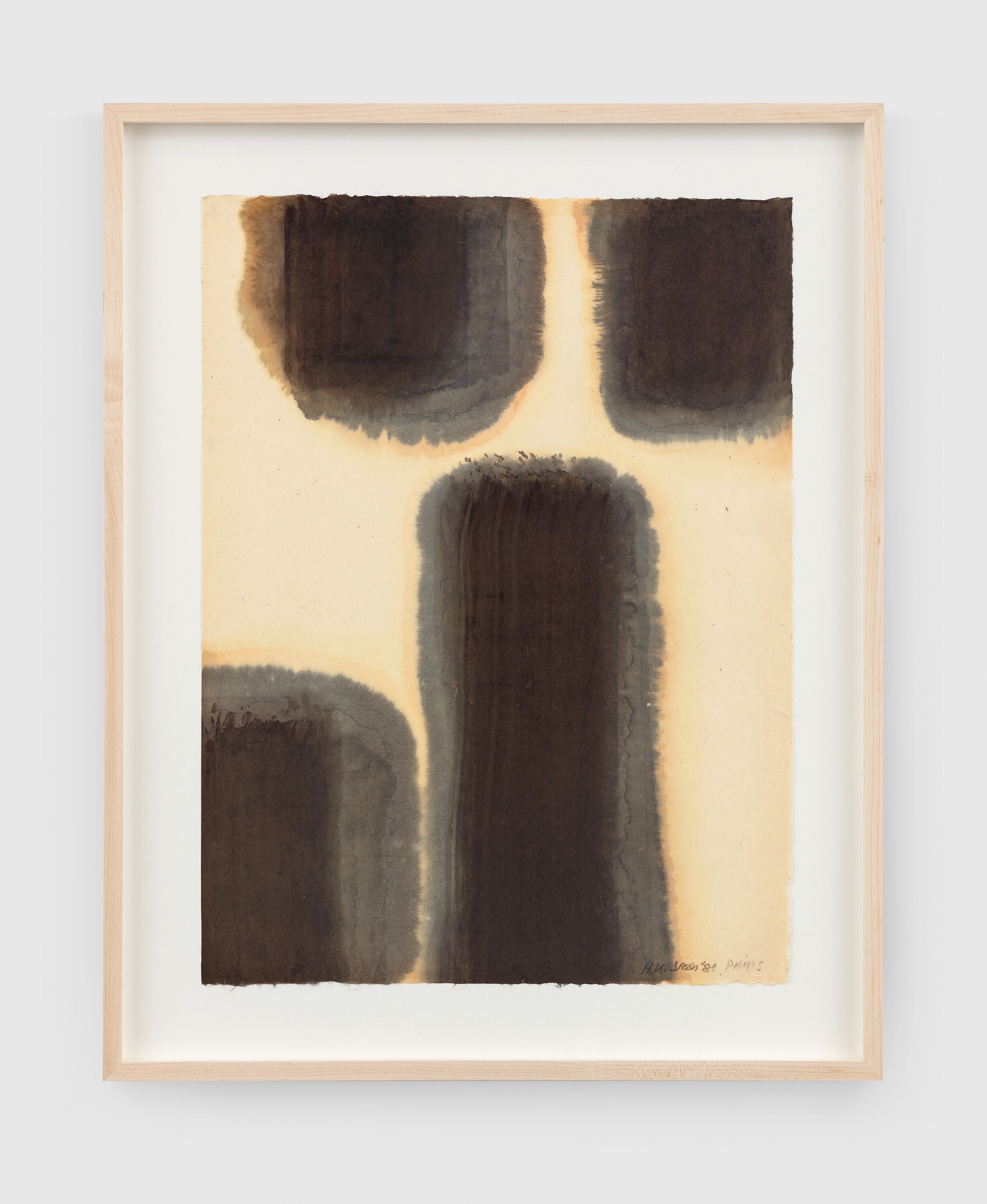 A work on paper by Yun Hyong-keun, titled Burnt Umber & Ultramarine﻿, dated 1981.