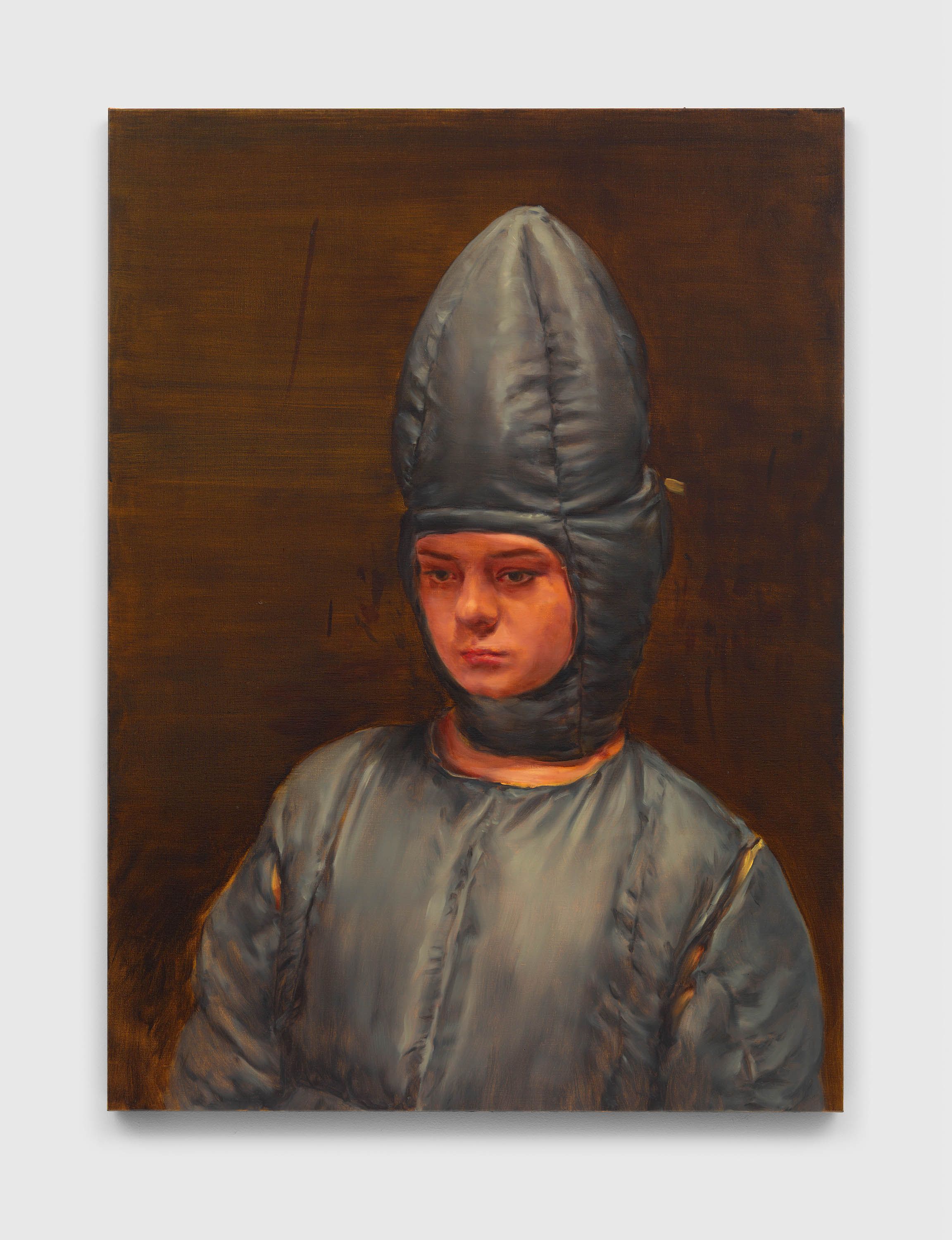 A painting by Michaël Borremans, titled The Pilot, dated 2021.