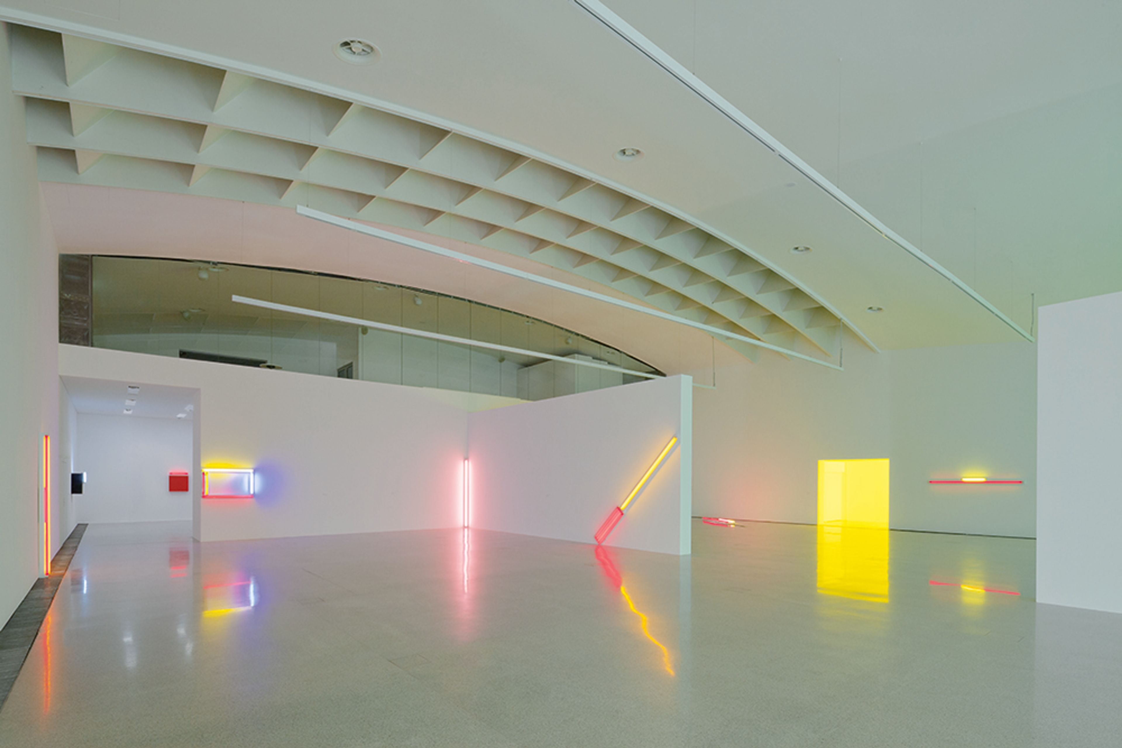 Installation view of the exhibition Dan Flavin – Lights, at the Museum moderner Kunst Stiftung Ludwig Wien, in Vienna, Austria, dated 2012.