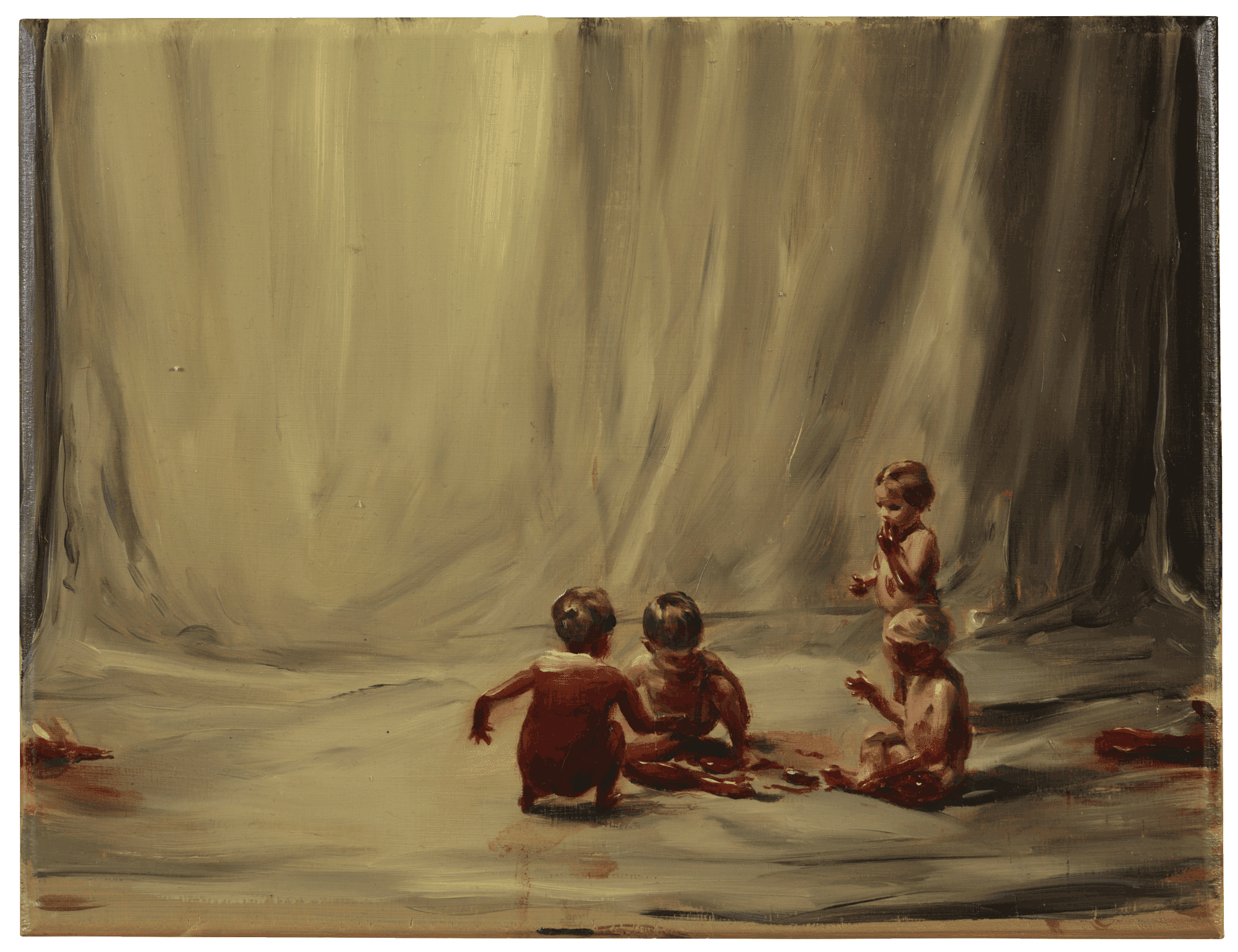 A painting by Michaël Borremans, titled Fire From the Sun, dated 2017.