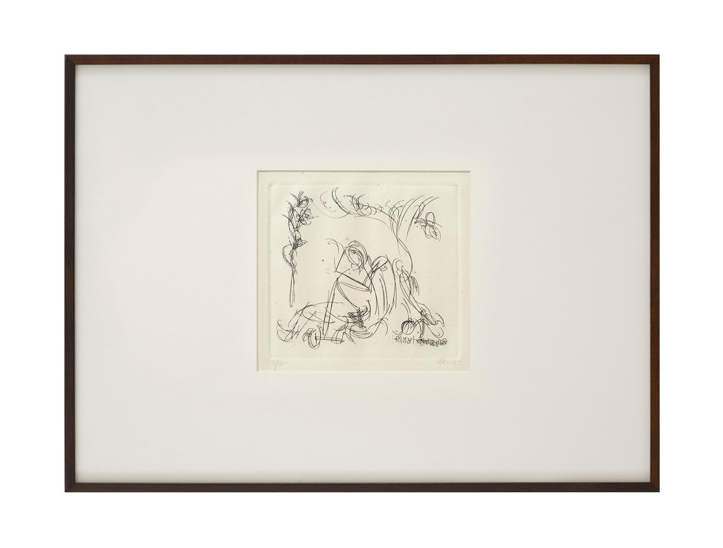 An untitled lithograph by Benode Behari Mukherjee, not dated.