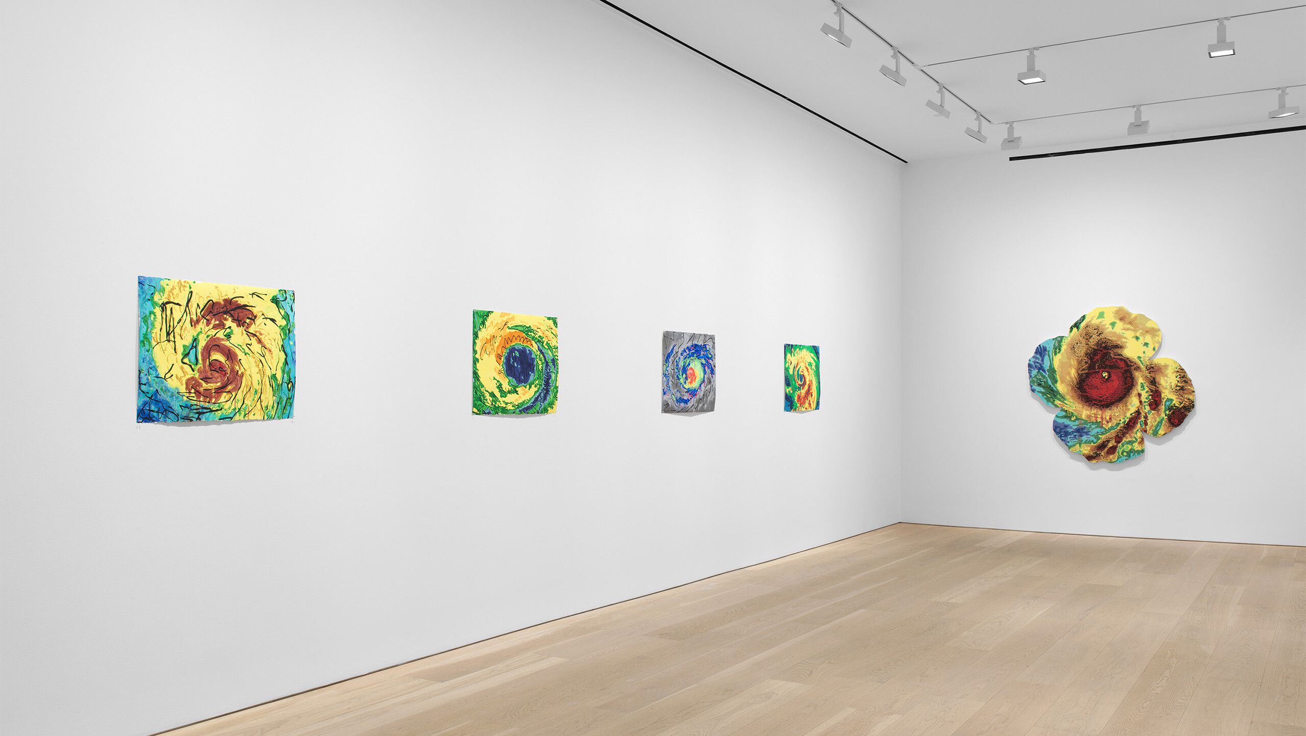 Installation view of Nate Lowman, Let's Go, at David Zwirner Gallery