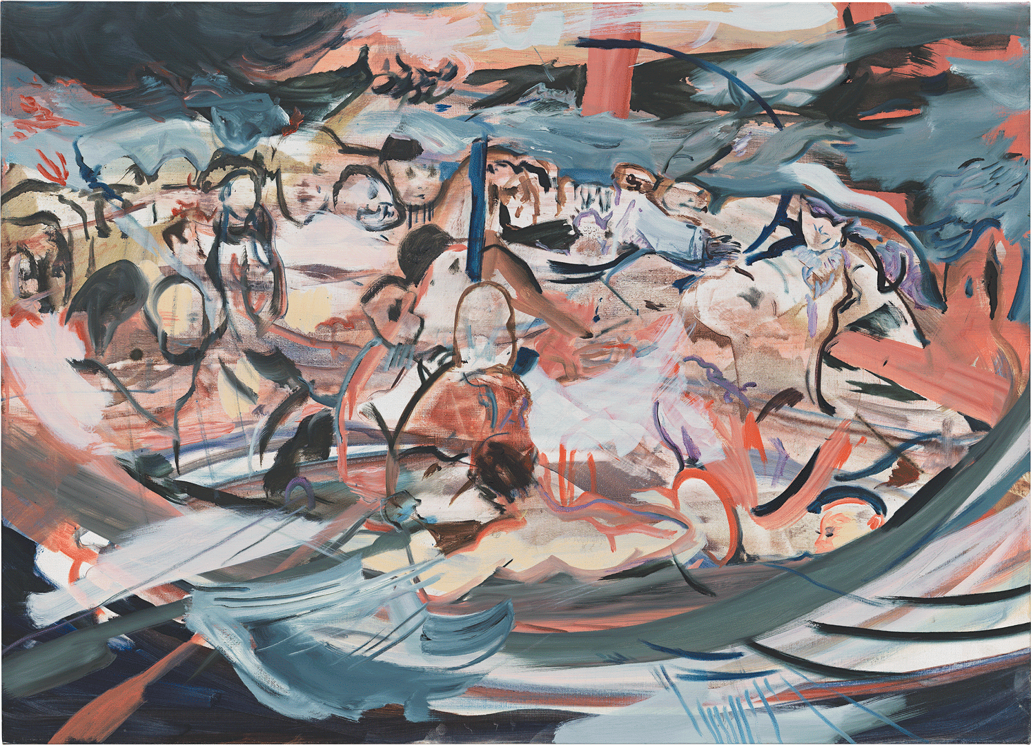 An oil painting on linen by Cecily Brown, titled, Untitled (Shipwreck), dated 2017.