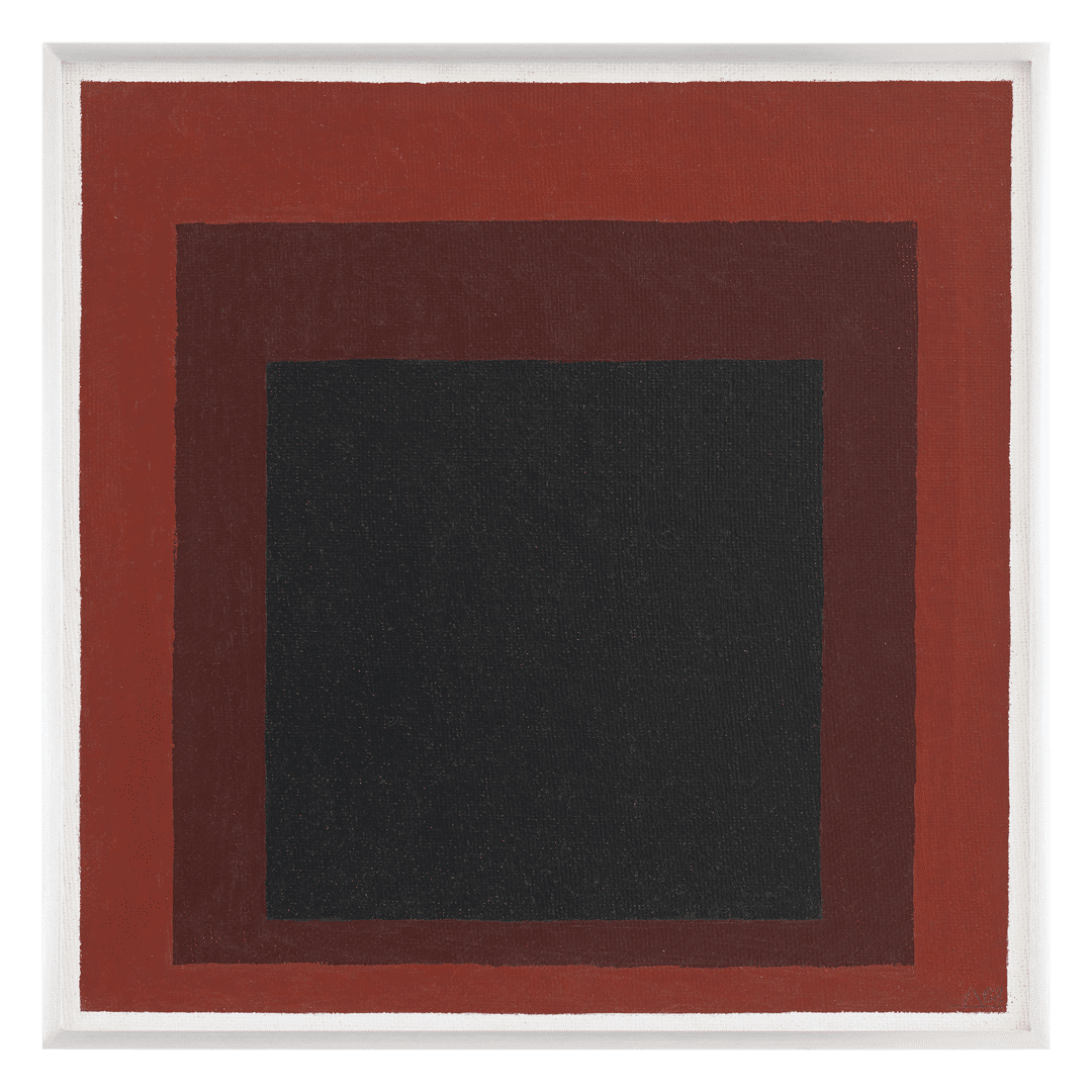An oil painting on Masonite by Josef Albers, titled Homage to the Square, dated 1968.
