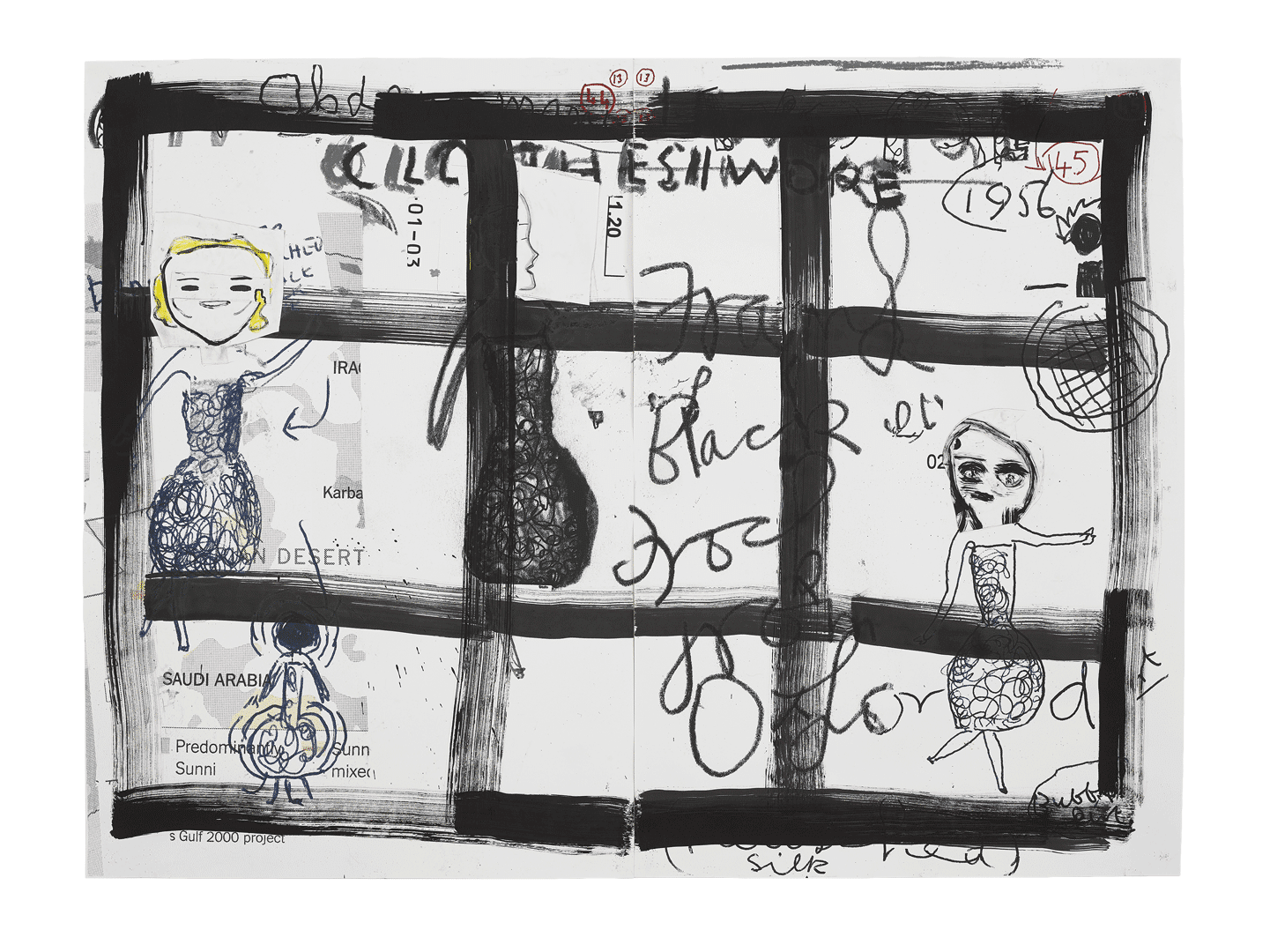 A print by Rose Wylie, titled Clothes I Wore #13, dated 2019