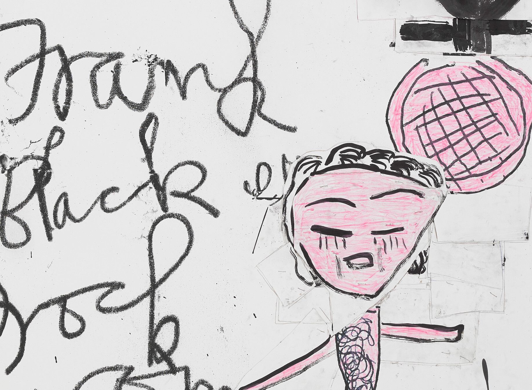 A detail from a print by Rose Wylie, titled Clothes I Wore #14, dated 2019