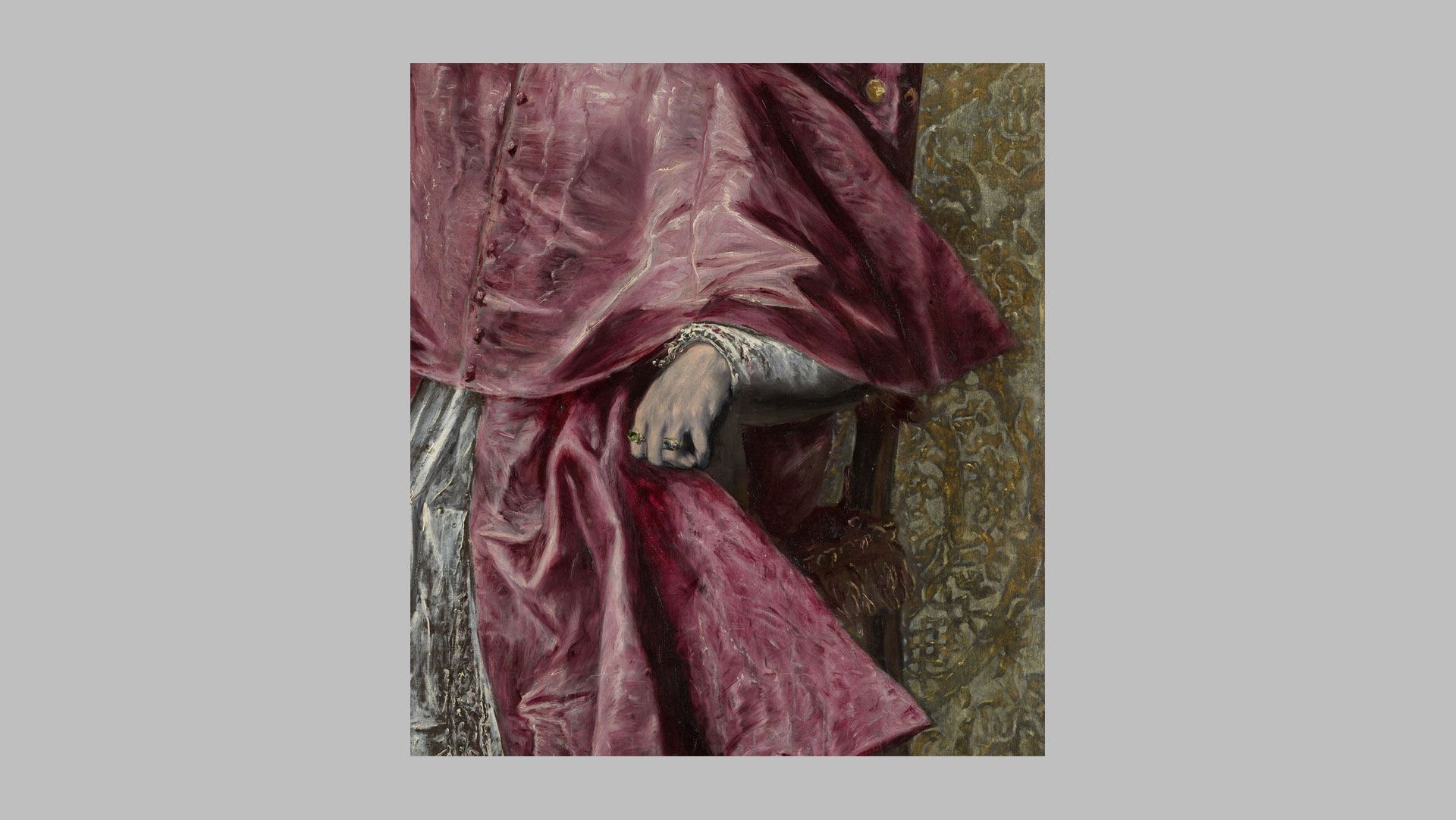 A detail from a painting by El Greco, titled Cardinal Don Fernando Niño de Guevara, dated ca. 1600.