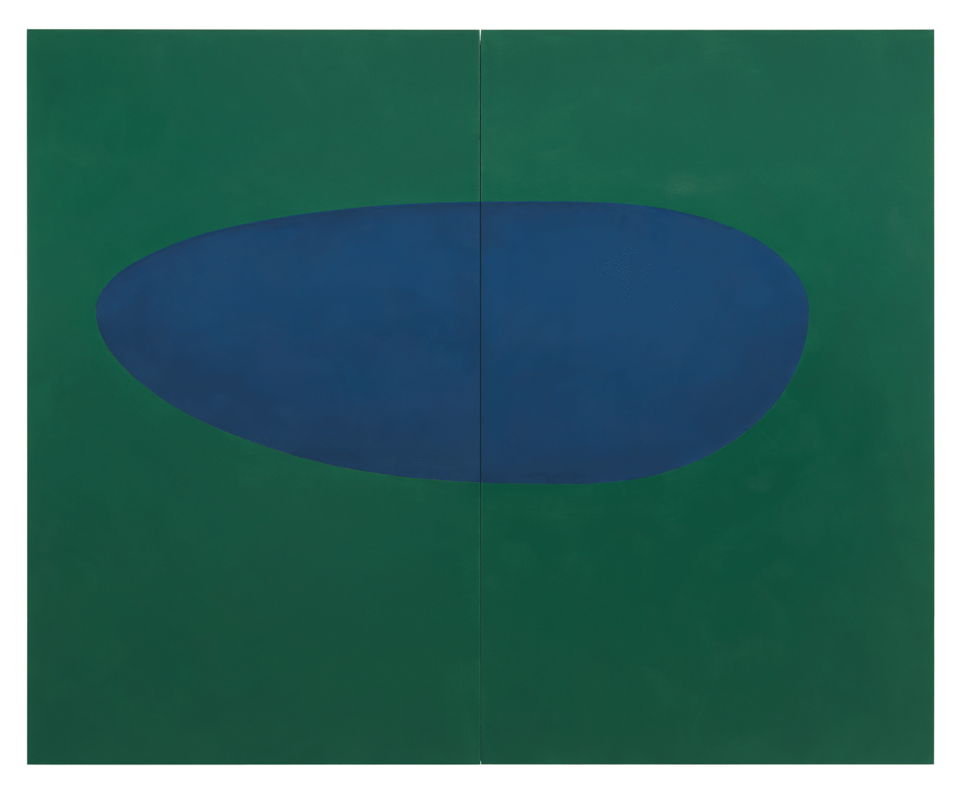 A painting by Suzan Frecon, titled lapis lazuli nicosia, dated 2017. 