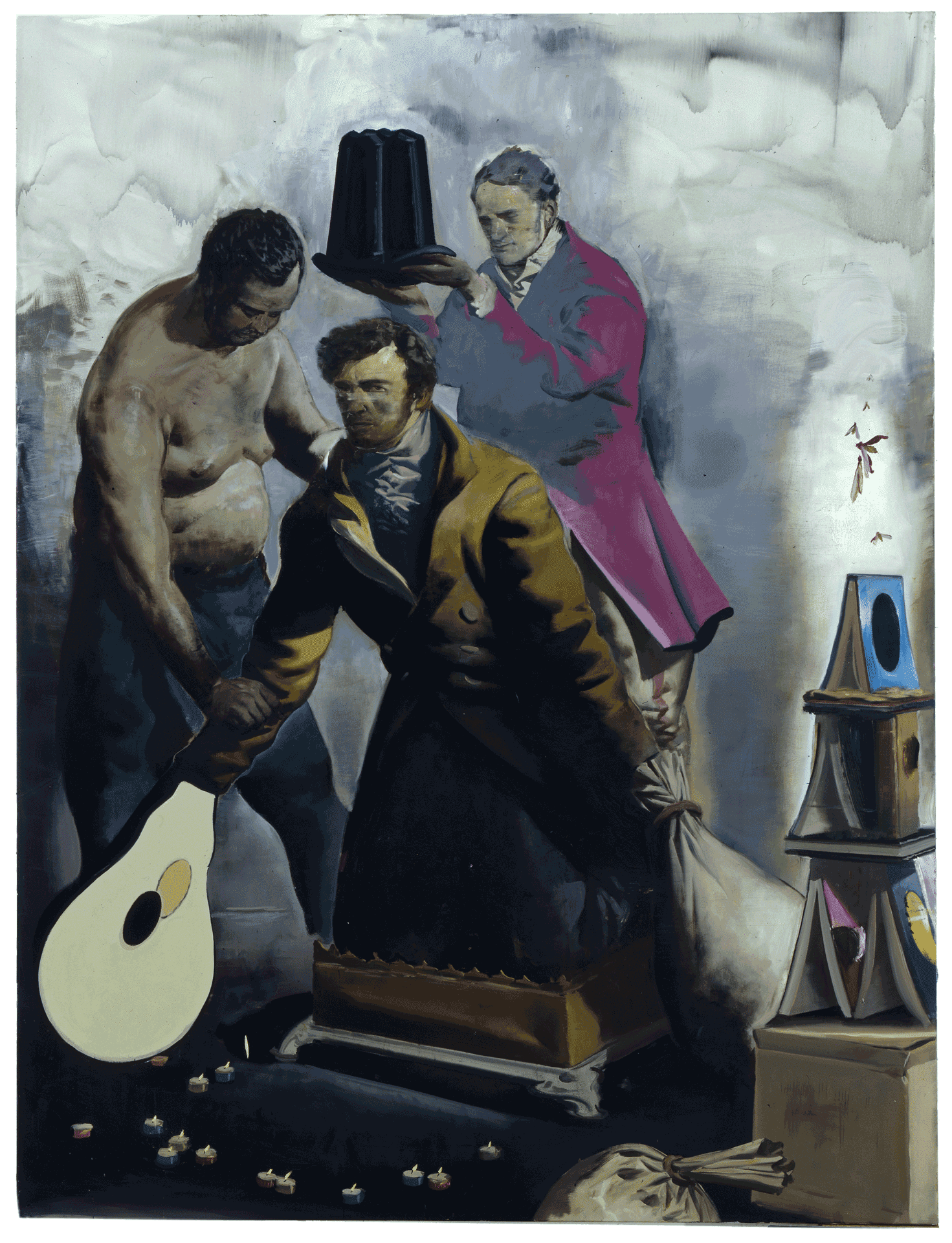 A painting by Neo Rauch, titled Krönung I, dated 2008.