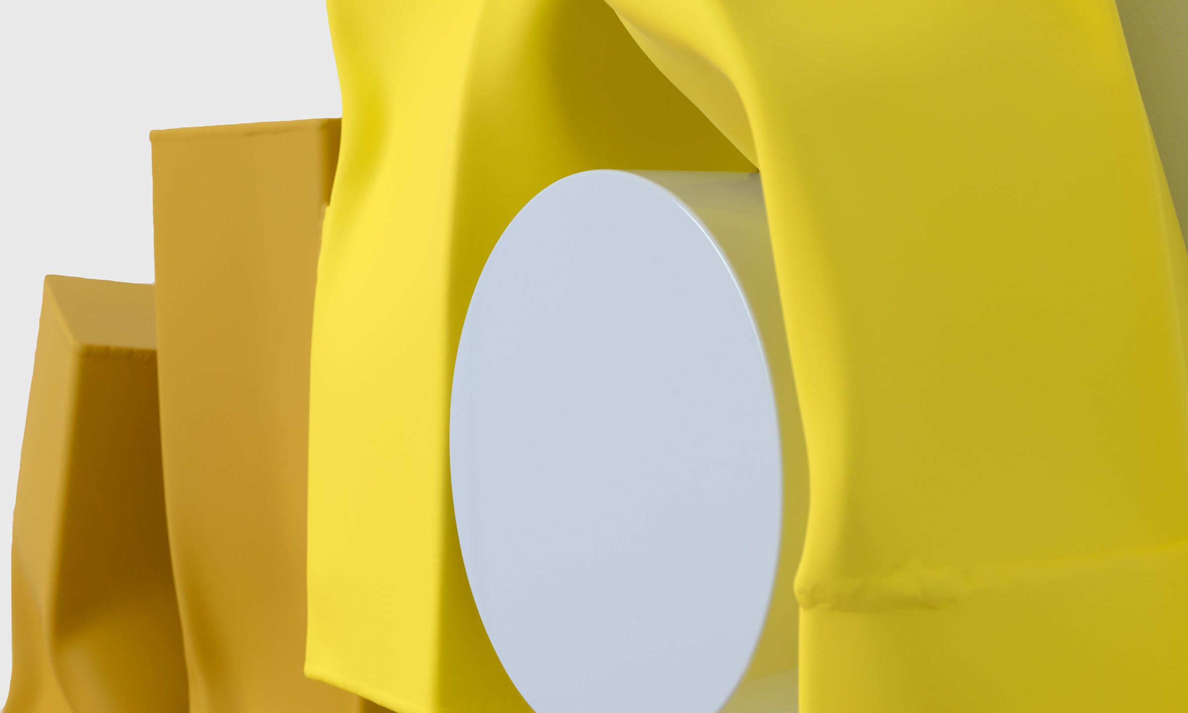 A stainless steel and urethane paint sculpture by Carol Bove titled Tender Nippets, dated 2021.