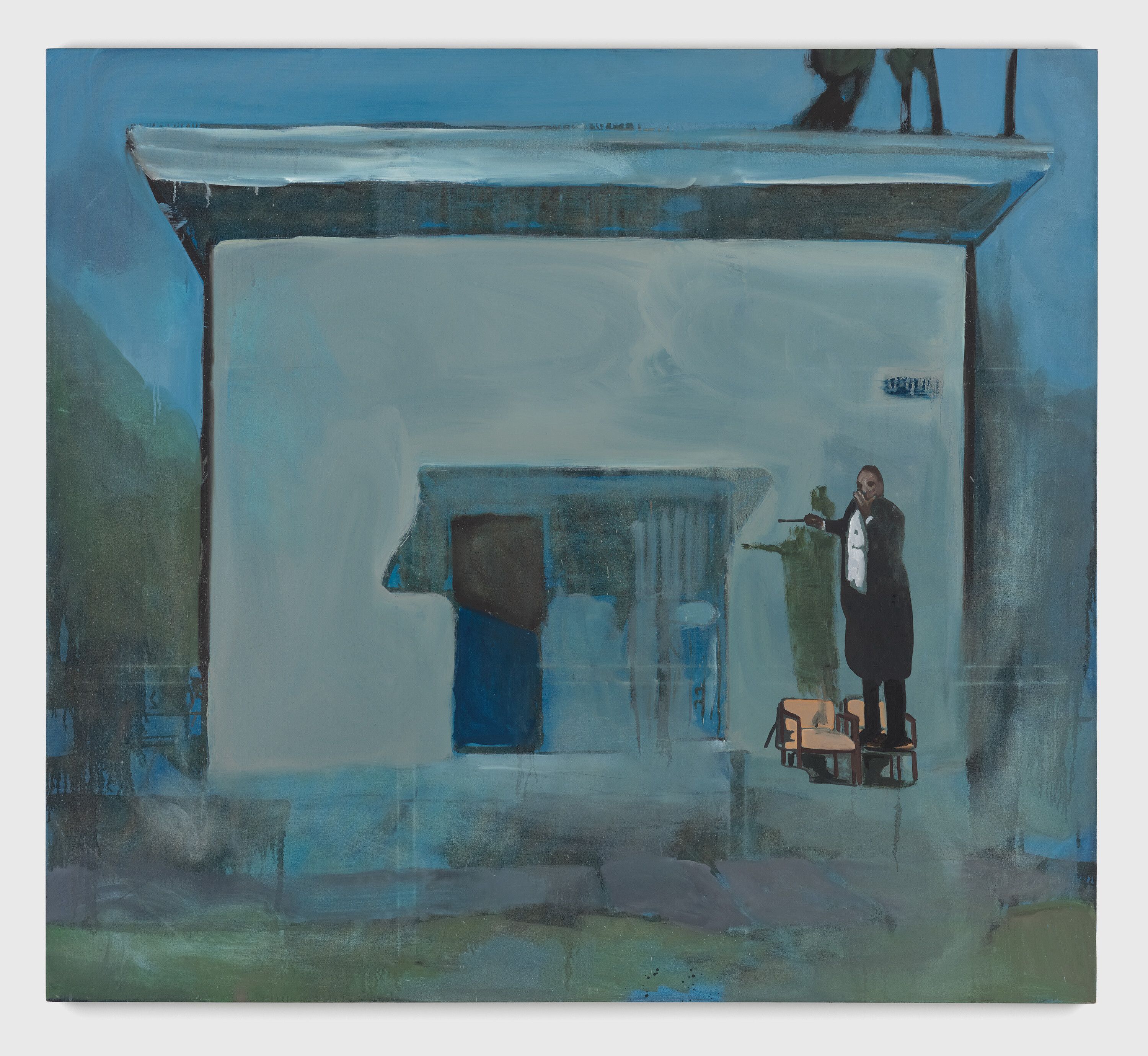 A painting by Noah Davis, titled The Conductor, dated 2014.