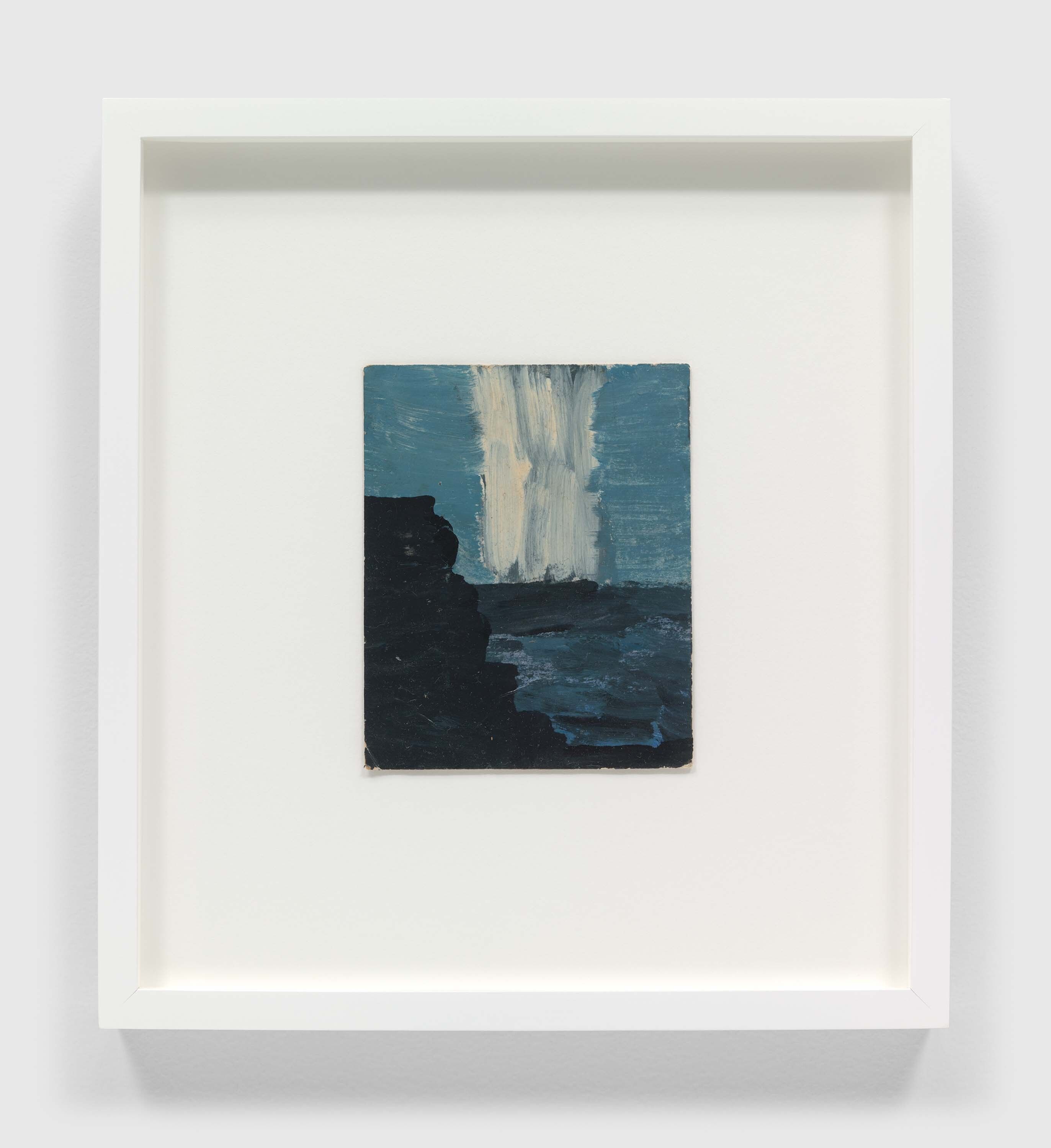 A painting on Polaroid film cartridge box by Frank Walter, called Untitled (Storm in Blue Sky), n.d.